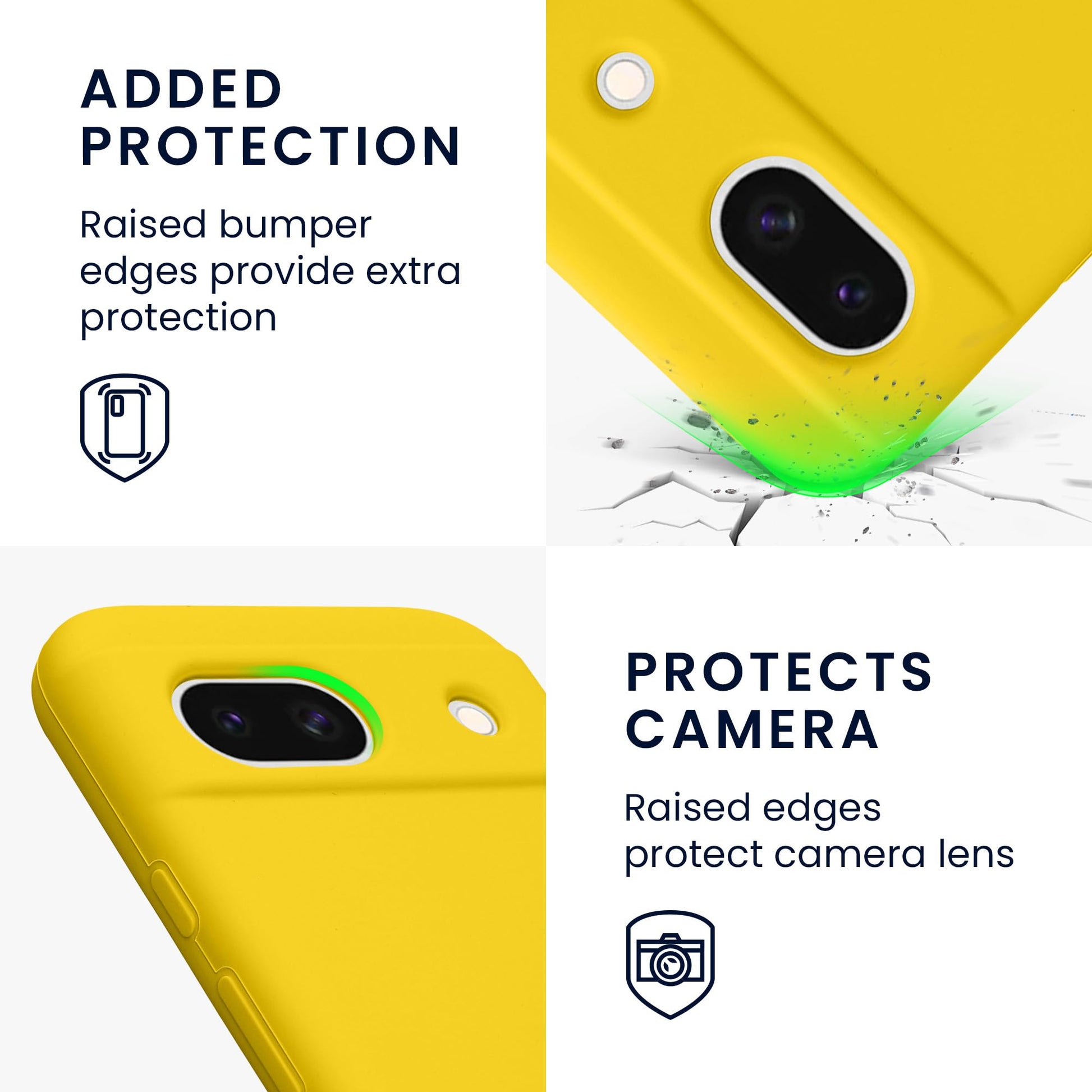kwmobile Carcasa Compatible con Google Pixel 8a Funda - Case TPU y Silicona antigolpes - Apto Carga inalámbrica - Amarillo chillón