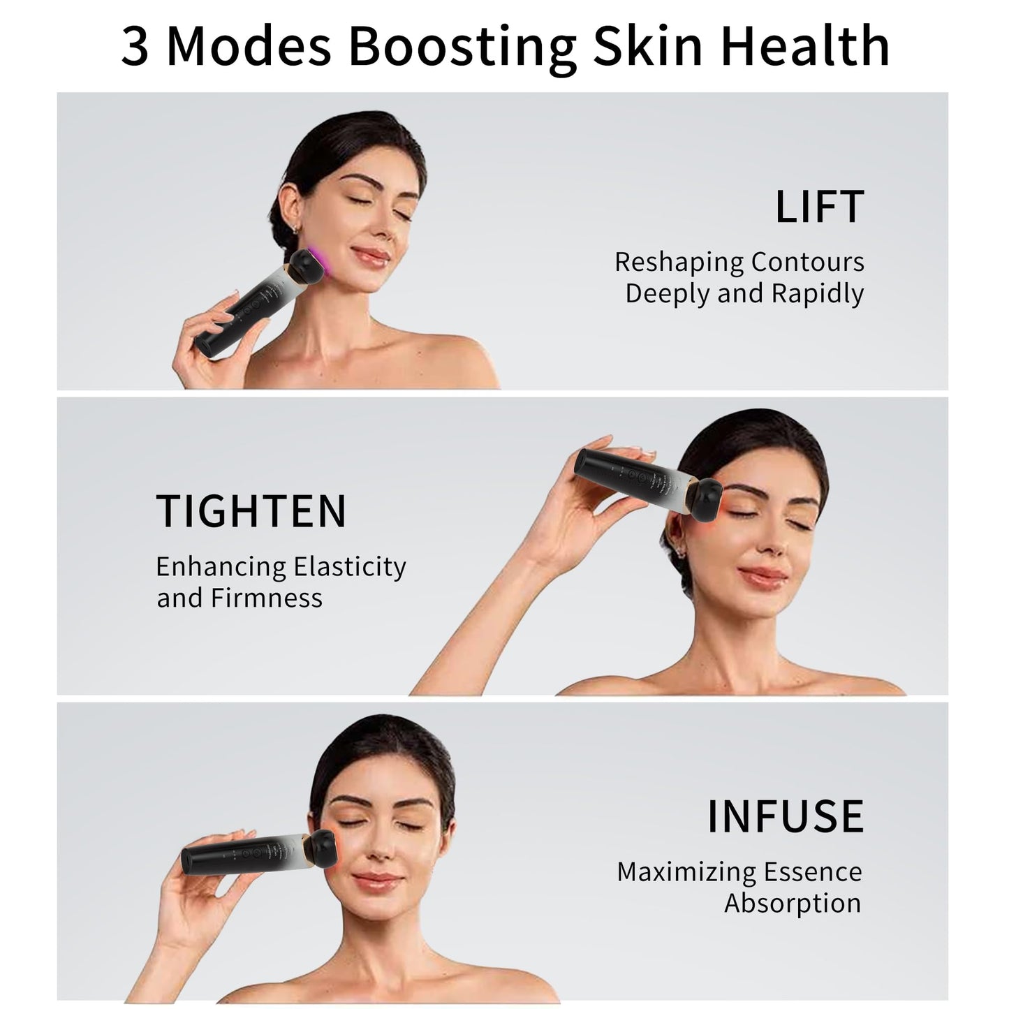 Dispositivo de Tonificación Facial con Luz Roja Era of Nature – Tecnología de 3 Modos de Microcorriente y Luz Roja – Eleva, Apreta e Infunde – Herramienta Compacta de Rejuvenecimiento de la Piel con