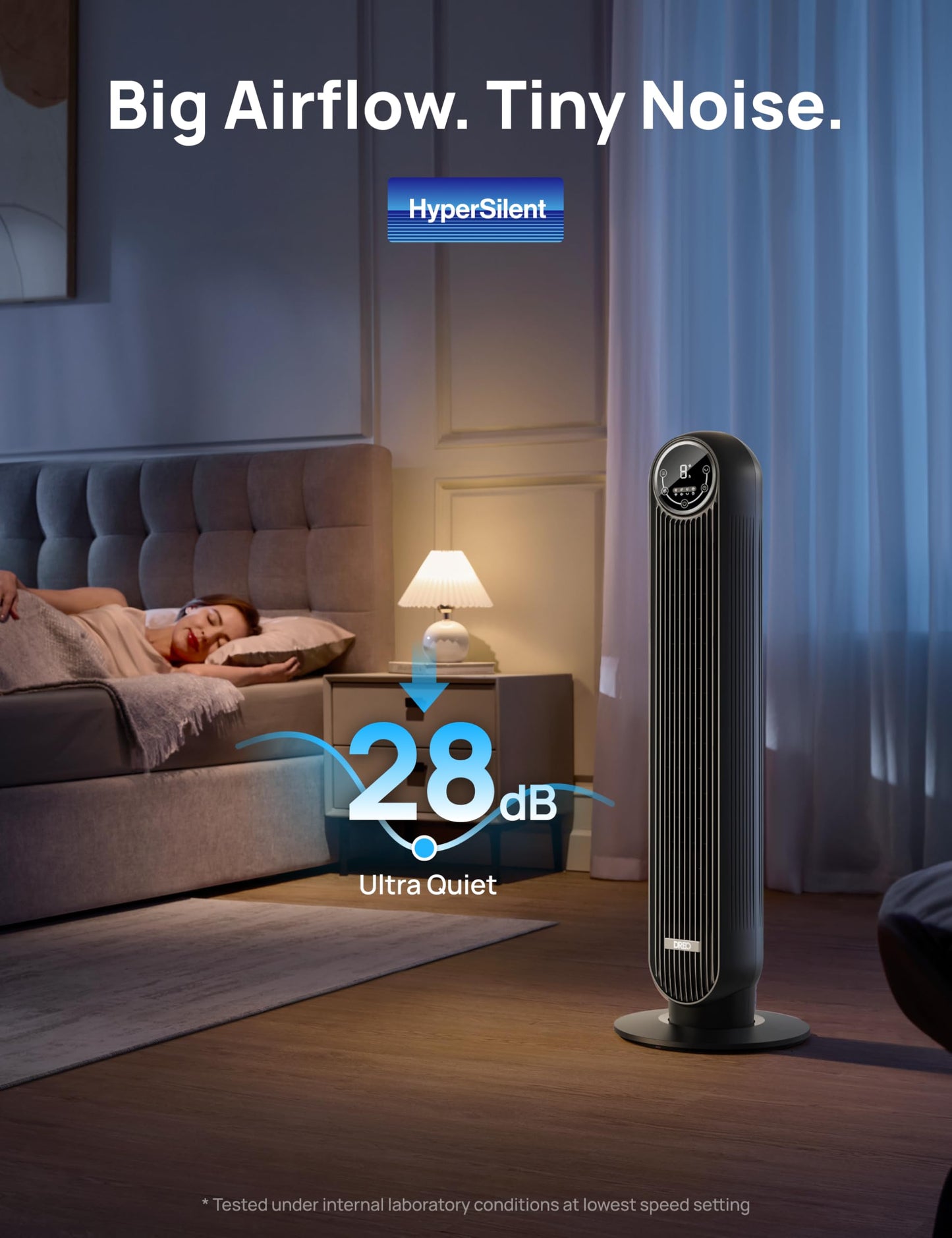 Ventilador de Torre Dreo Negro con Mando a Distancia y Oscilación de 90°