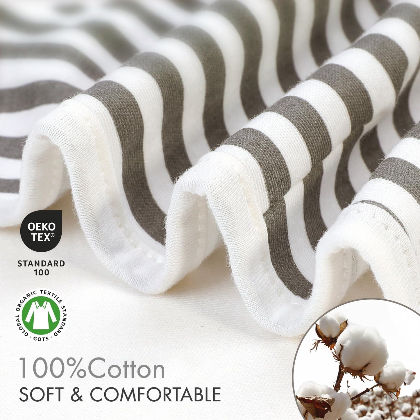 GLLQUEN BABY - Mantas para bebé niño y niña, de 3 a 6 meses, estrella de elefante gris y rayas, juego de 3 unidades, saco de dormir ajustable para recién nacido, (mediano/grande)
