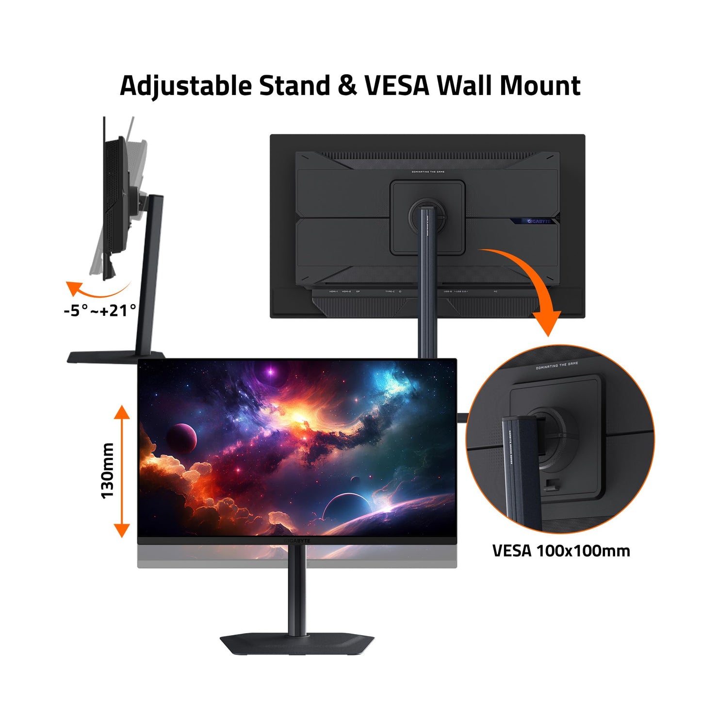 GIGABYTE - Monitor para juegos QD-OLED MO27Q2-27 - QHD 2560x1440-240Hz - 0.03ms GTG - AMD FreeSync Premium Pro - KVM tipo C - HDMI, DP - Altura ajustable - Negro