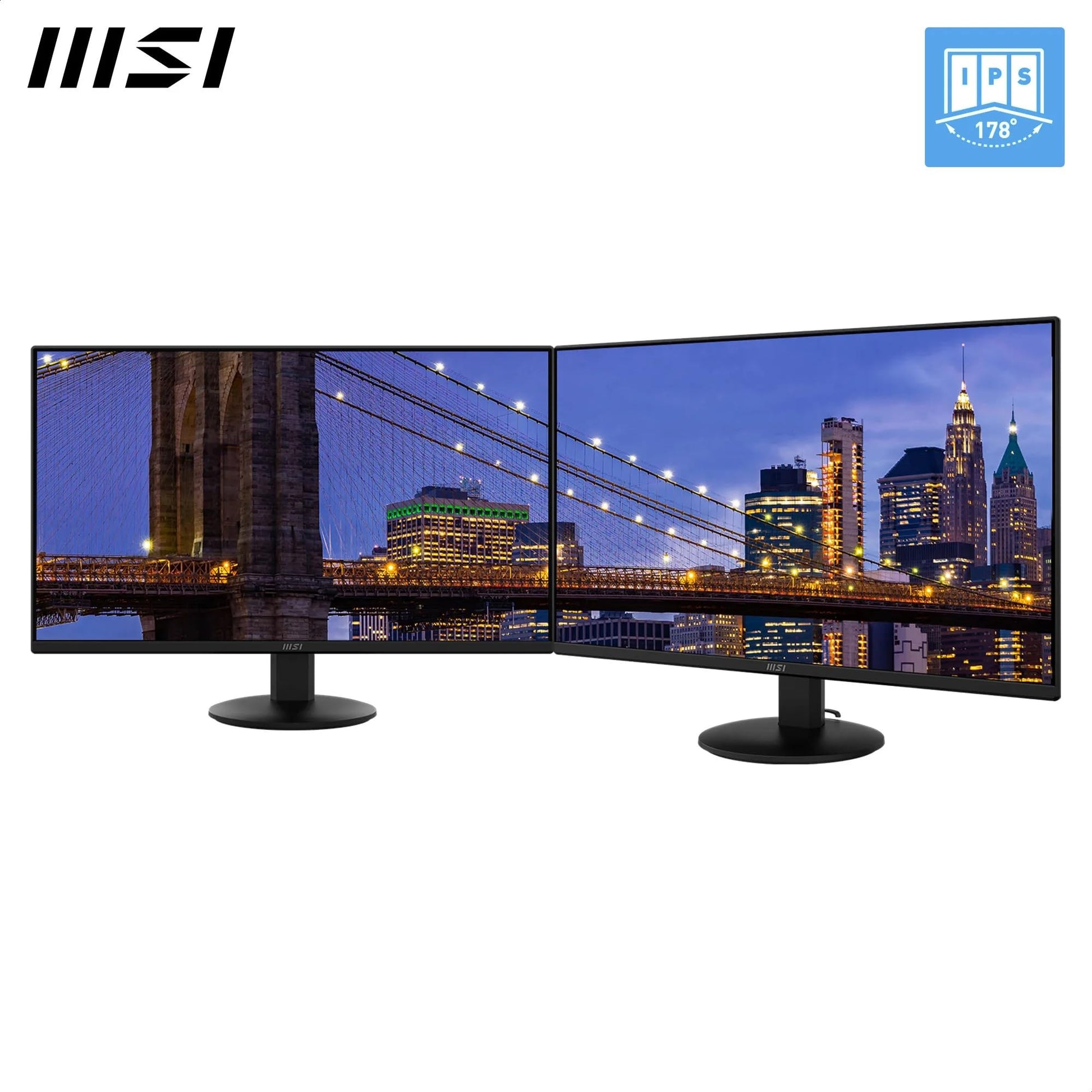 MSI PRO MP272L Monitor de oficina FHD de 27 pulgadas, panel IPS de 1920 x 1080, sin marco de 4 lados, frecuencia de actualización de 100 Hz, pantalla amigable con los ojos, inclinación ajustable, HDMI