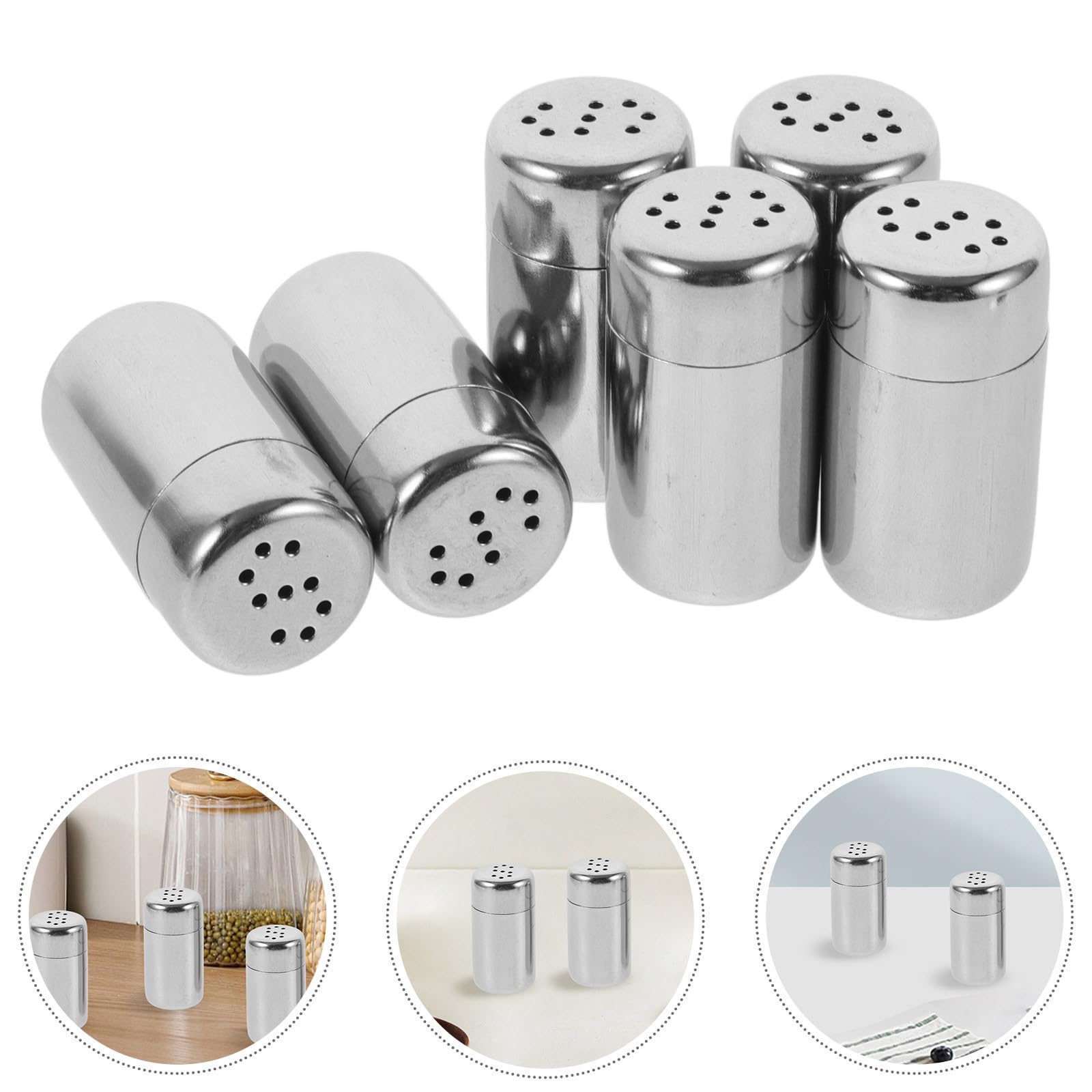 Ciieeo 6 Mini Pimentero Tarro De Especias De Viaje Contenedores De Sal De Viaje Tarros De Condimentos Coctelera Artículos Esenciales Para Acampar Contenedor De Pimienta Azucarero