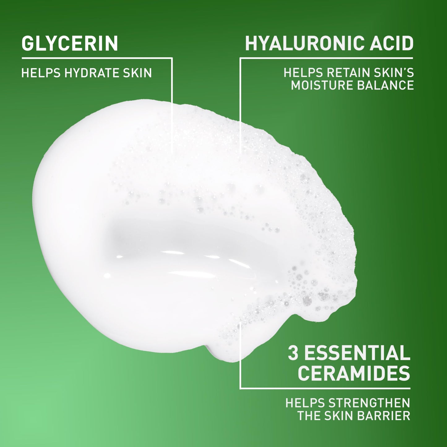 Limpiador hidratante de crema a espuma CeraVe | Desmaquillante y lavado facial con ácido hialurónico | Sin fragancia | 19 onzas