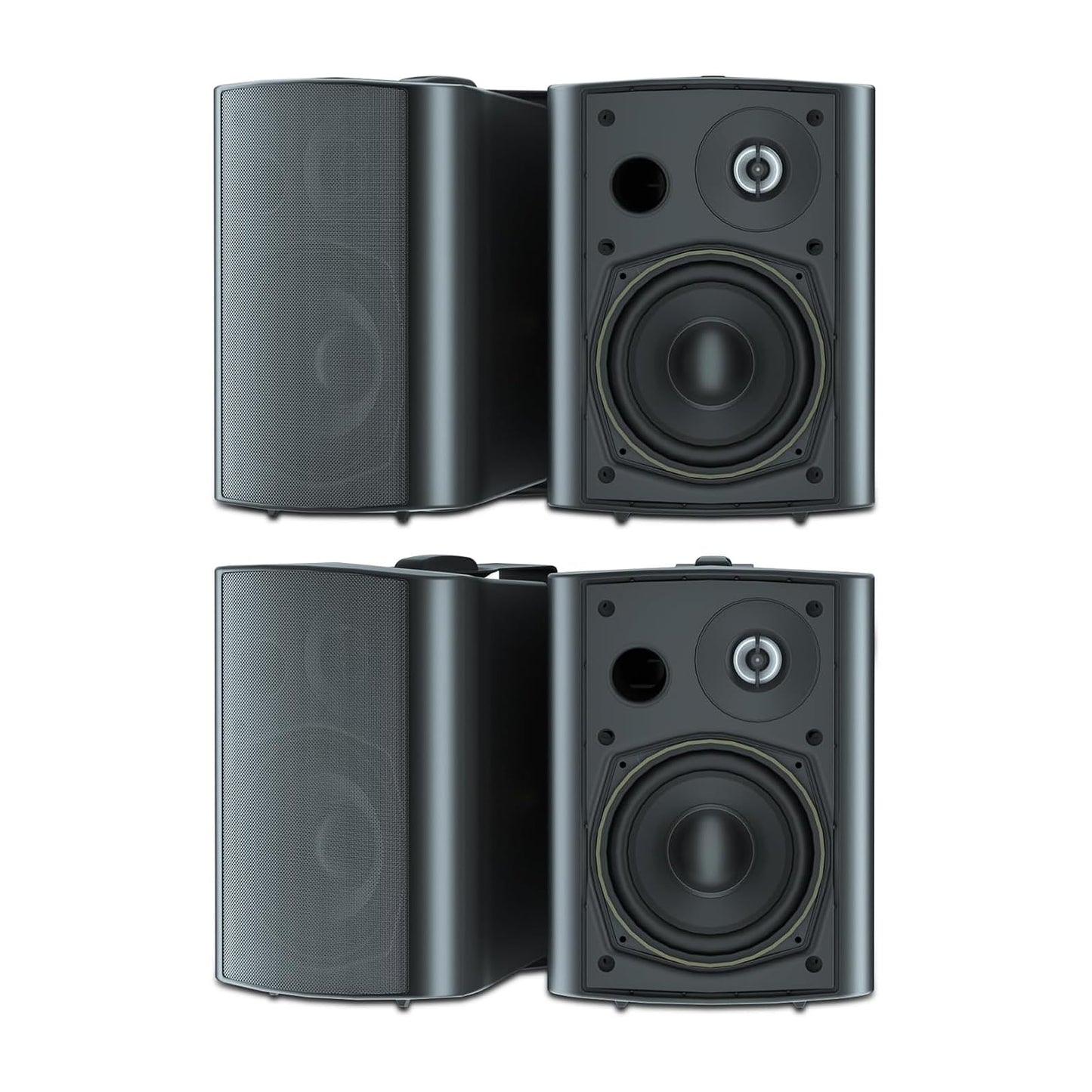 STUDIOFINIX Altavoces de 5.25 Pulgadas, 600 vatios para Interiores y Exteriores, con cúpula estéreo Superior,Compatible con Bluetooth (4 Altavoces)