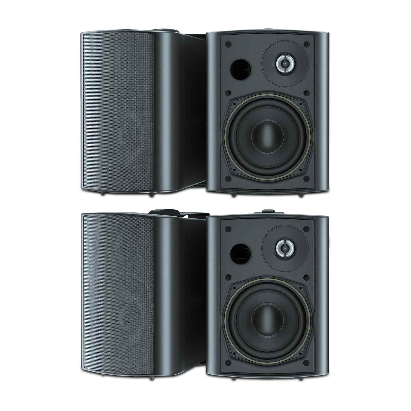 STUDIOFINIX Altavoces de 5.25 Pulgadas, 600 vatios para Interiores y Exteriores, con cúpula estéreo Superior,Compatible con Bluetooth (4 Altavoces)