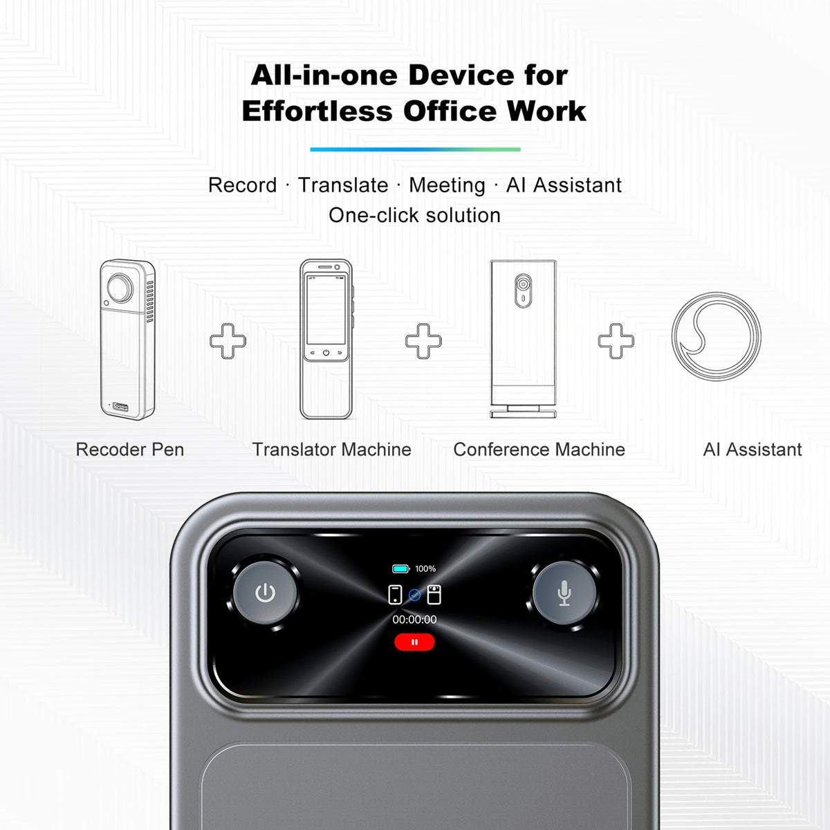 Grabadora de Voz iDoime IA 16 GB micrófono Dual transcripción multilingüe