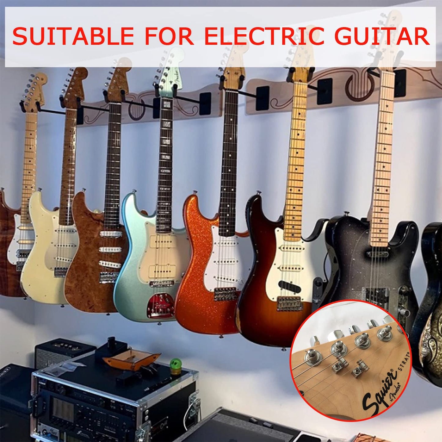 HUAREW Arboles de cuerda de rodillo de guitarra, guías de cuerda de retención para guitarra eléctrica y bajo con tornillo, 4 piezas (cromo)