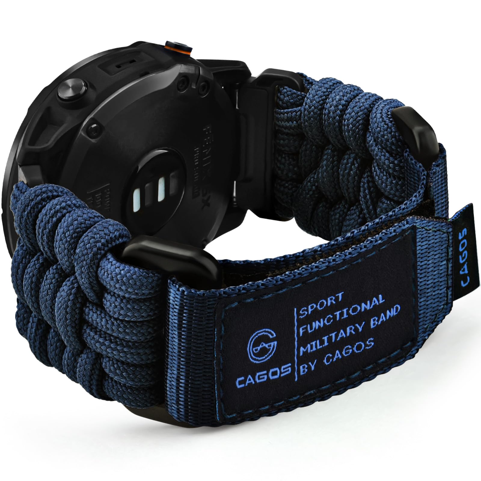 CAGOS - Correas de paracaídas compatibles con Garmin Fenix 5X/6X/7X, Tactix Delta, Quickfit 26, correas deportivas de nailon resistentes para hombres, Azul, 26 mm, Pulsera