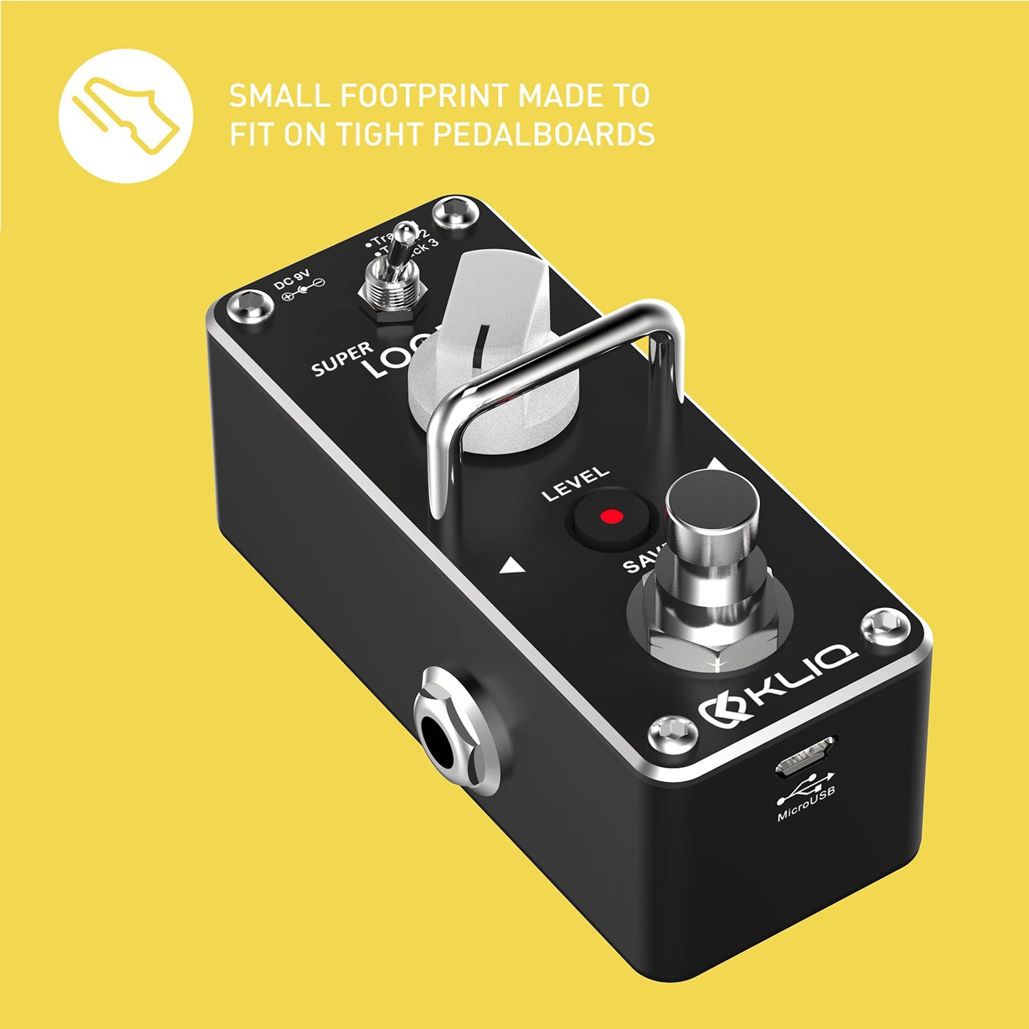 KLIQ Super-Looper - Pedal de efecto micro Looper para guitarra y bajo