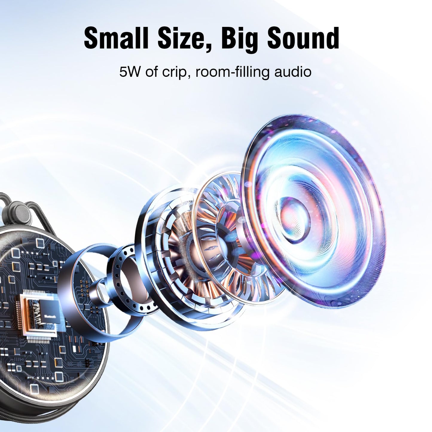 INSMY C12 IPX7 Waterproof Shower Bluetooth Speaker, Portable Small Speaker, Speakers Bluetooth Wireless Loud Clear Sound, Support TF Card Suction Cup for Outdoor Kayak Canoe Beach Pool Gift