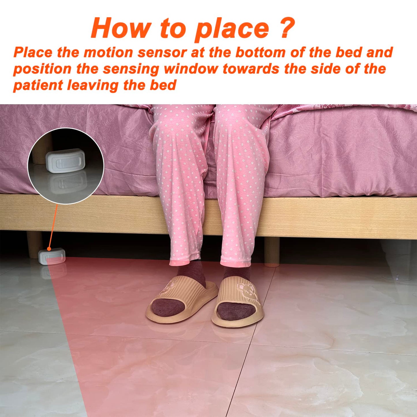 Sensor de Cama Mejorado para Prevención de Caídas con Alarma y 5 Niveles de Volumen para Adultos Ancianos