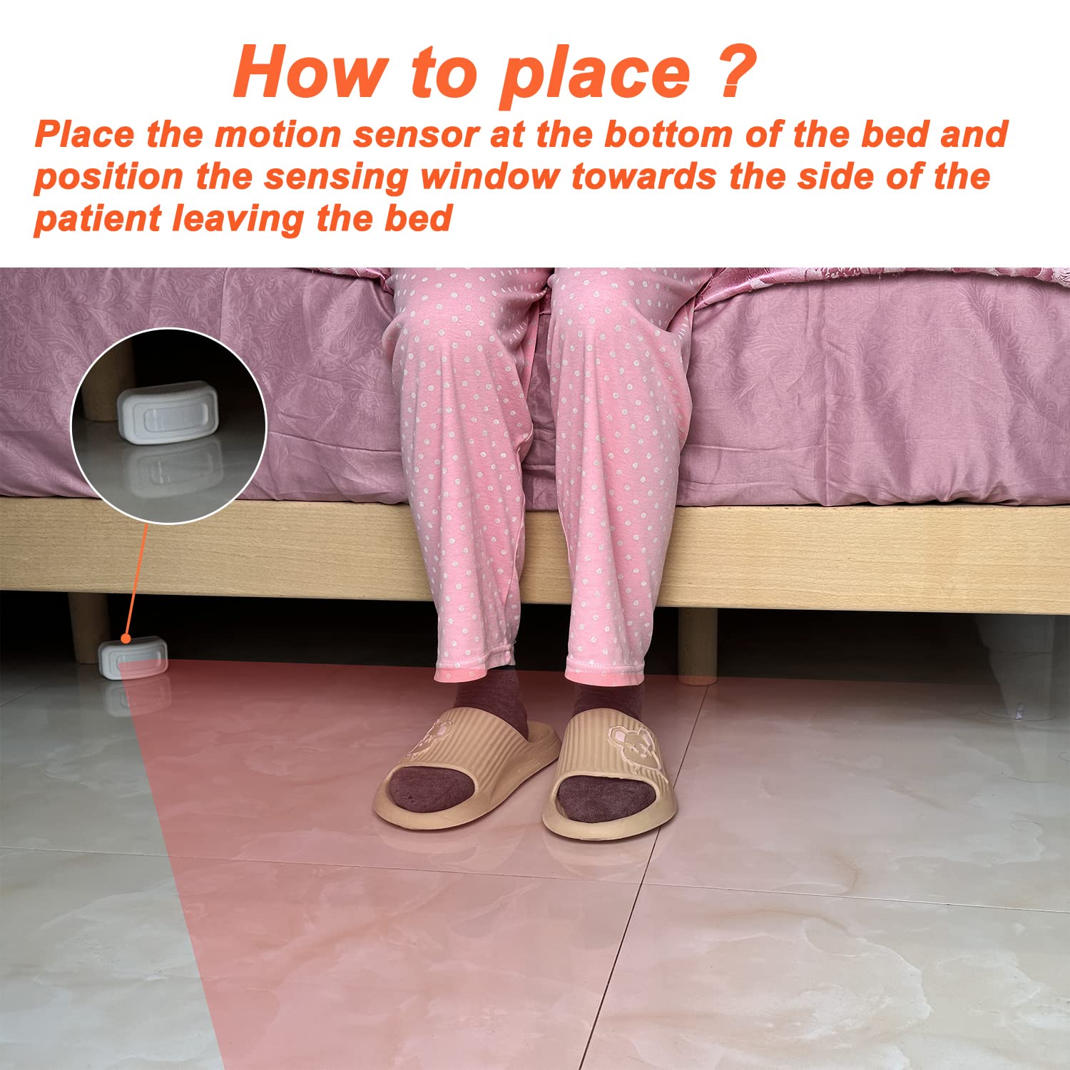 Sensor de Cama Mejorado para Prevención de Caídas con Alarma y 5 Niveles de Volumen para Adultos Ancianos