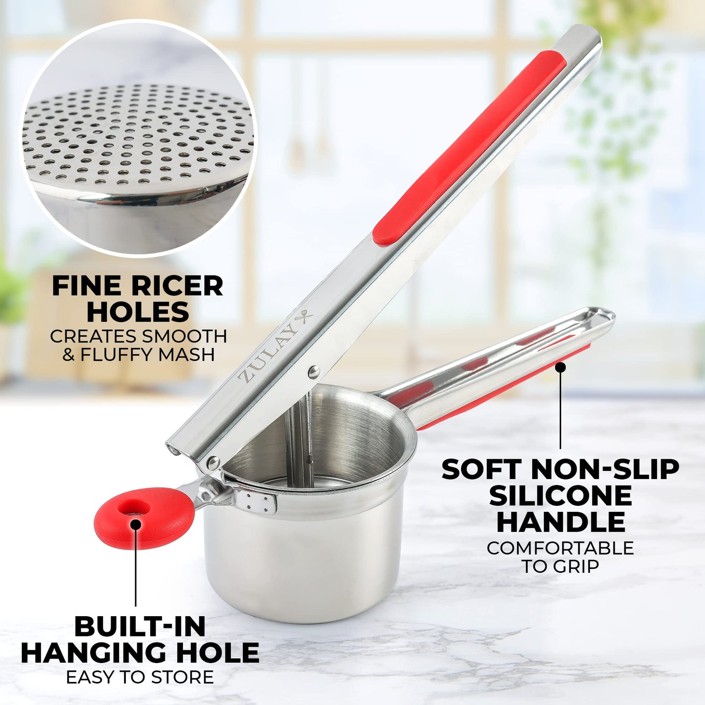 Rizador de Patatas Zulay Kitchen Acero Inoxidable Grande Disco Fijo