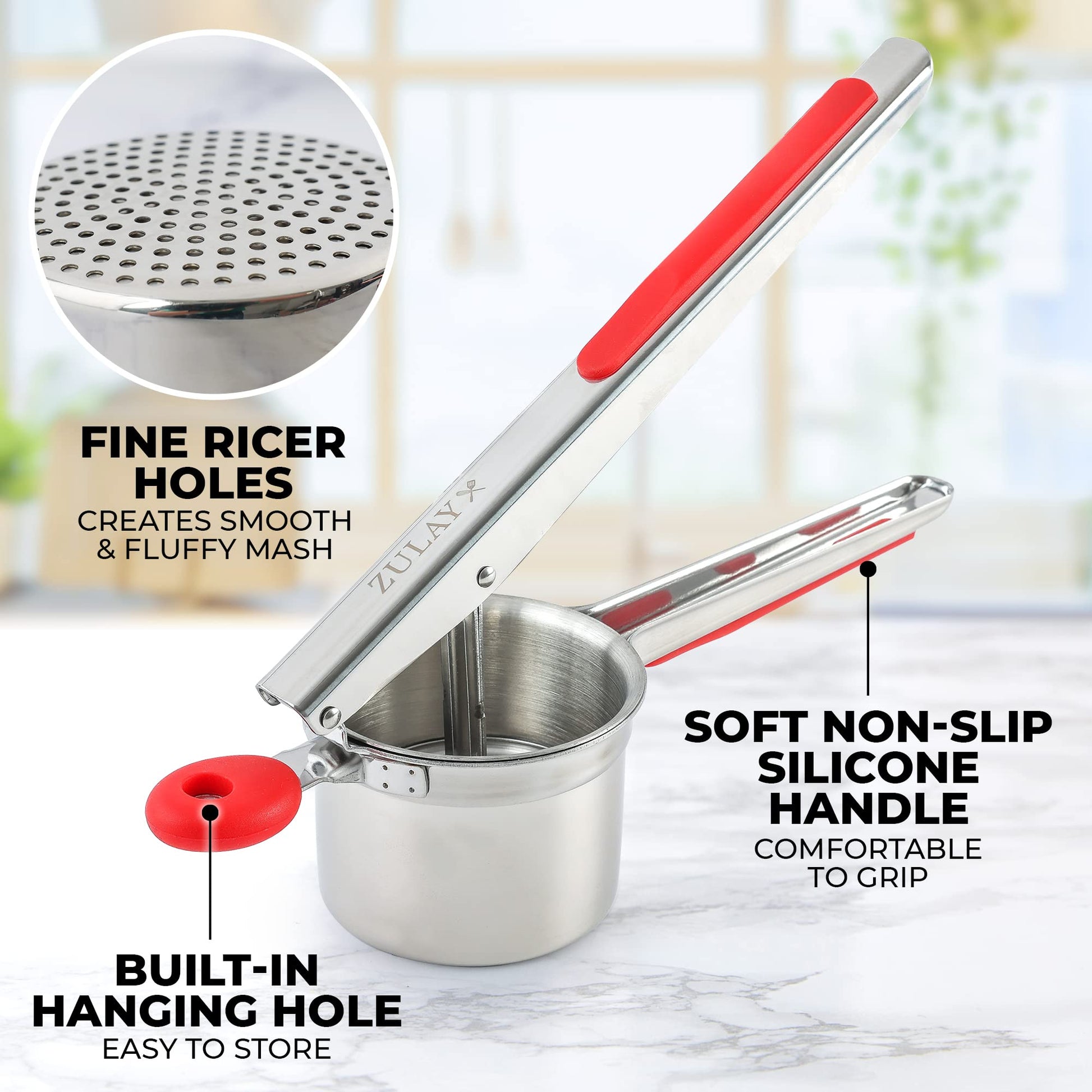 Rizador de Patatas Zulay Kitchen Acero Inoxidable Grande Disco Fijo