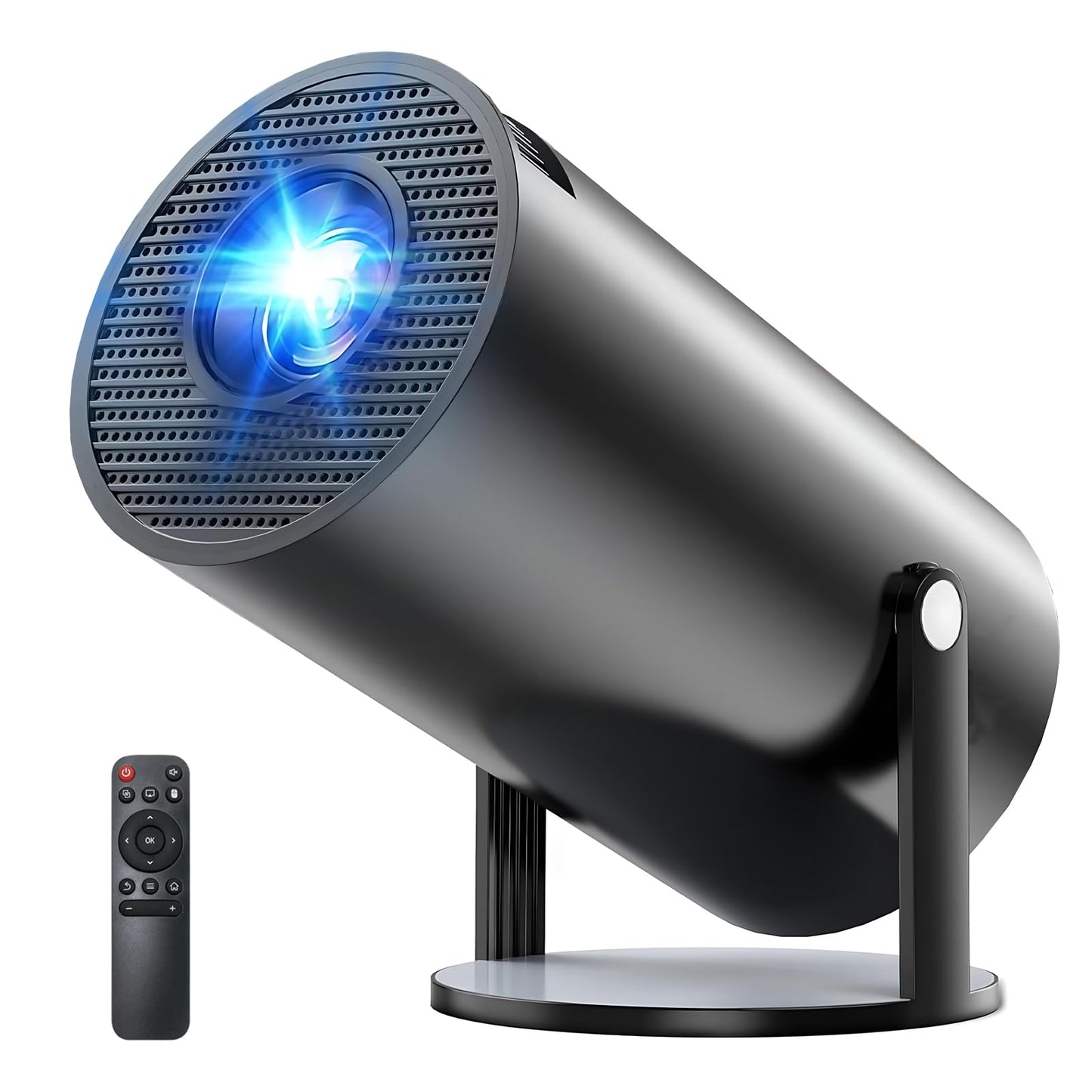 TECWCAW 2025 Mini Proyector Portátil 4K/1080P,Proyector con 10000 Aplicaciones, Android 12 Soporte Multilenguaje Sistema,Pantalla de 130 Pulgadas,WiFi 6 Bluetooth 5.3 (2026 HY300 Pro Negro)