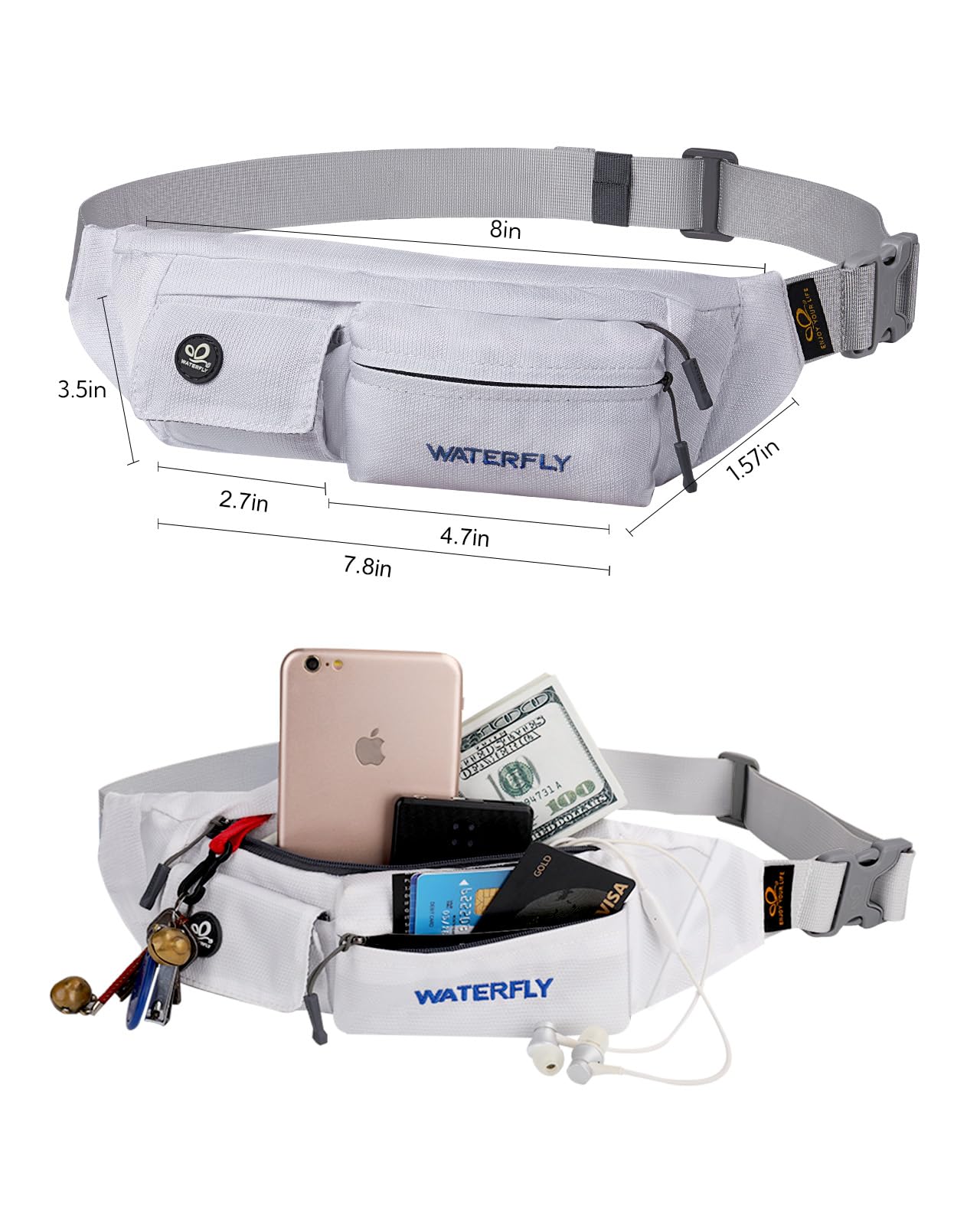 Riñonera WATERFLY Pequeña Resistente al Agua para Hombre y Mujer