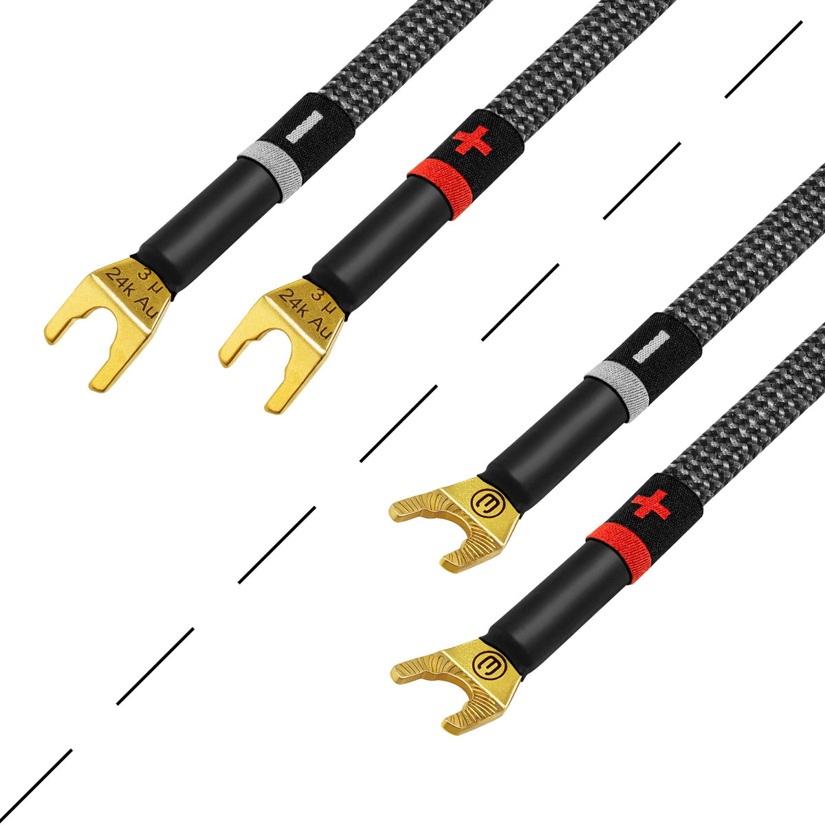 Cable de Alta Fidelidad Worlds Best Cables 8 AWG OFC Ultra Puro Carbono 5 Pies con Enchufes Eminence Spade