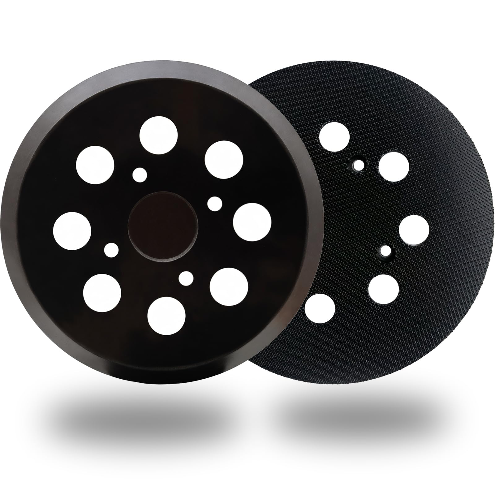 Almohadilla lijadora de gancho y bucle de 5 pulgadas para lijadoras de órbita aleatoria Ridgid R2600, R2601, almohadilla de lijado de repuesto de 8 agujeros para número de pieza 300527002, con