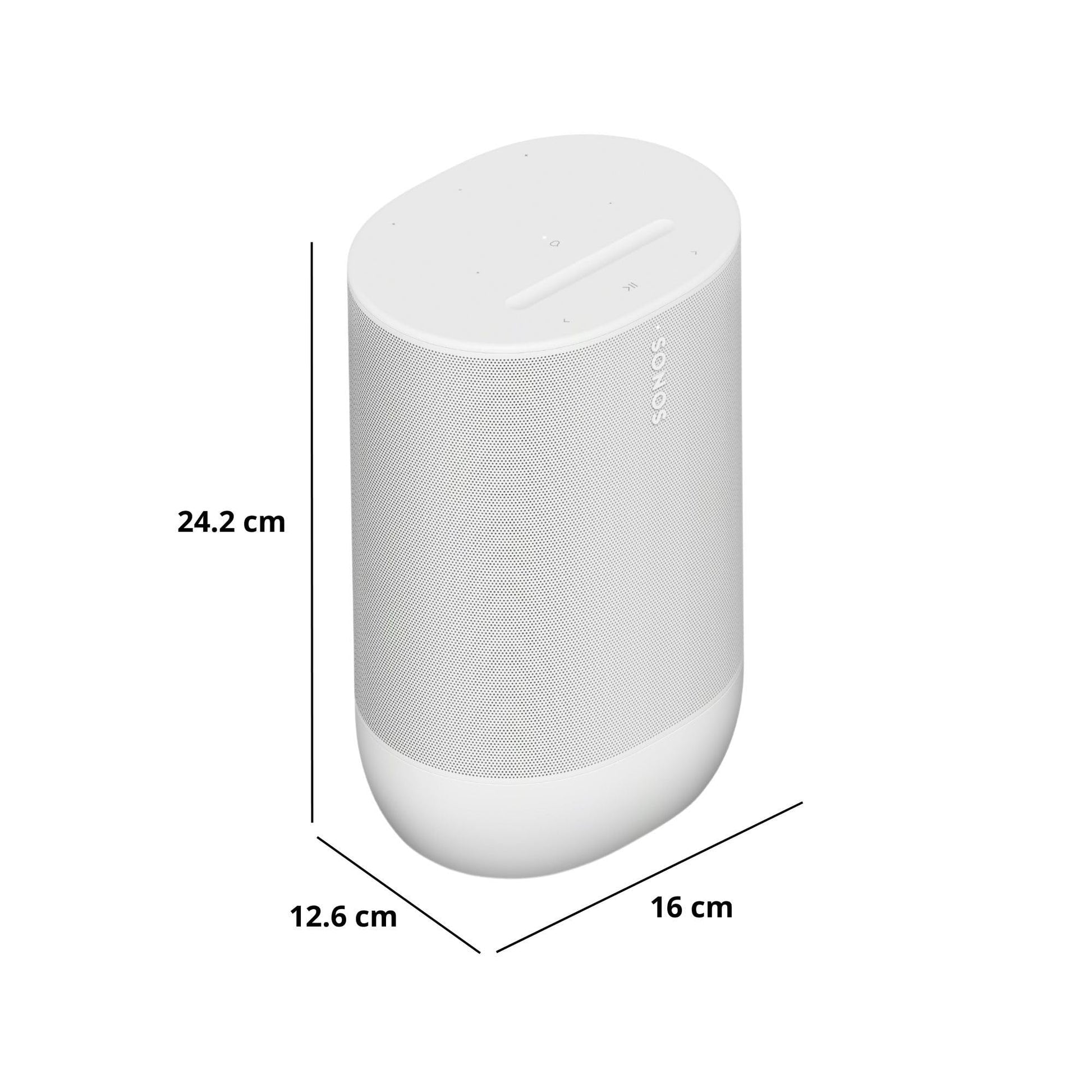 SONOS Move 2 Potente Bocina Portátil para un Intenso Sonido estéreo Donde Quieras, Wi-Fi y Bluetooth - Blanco