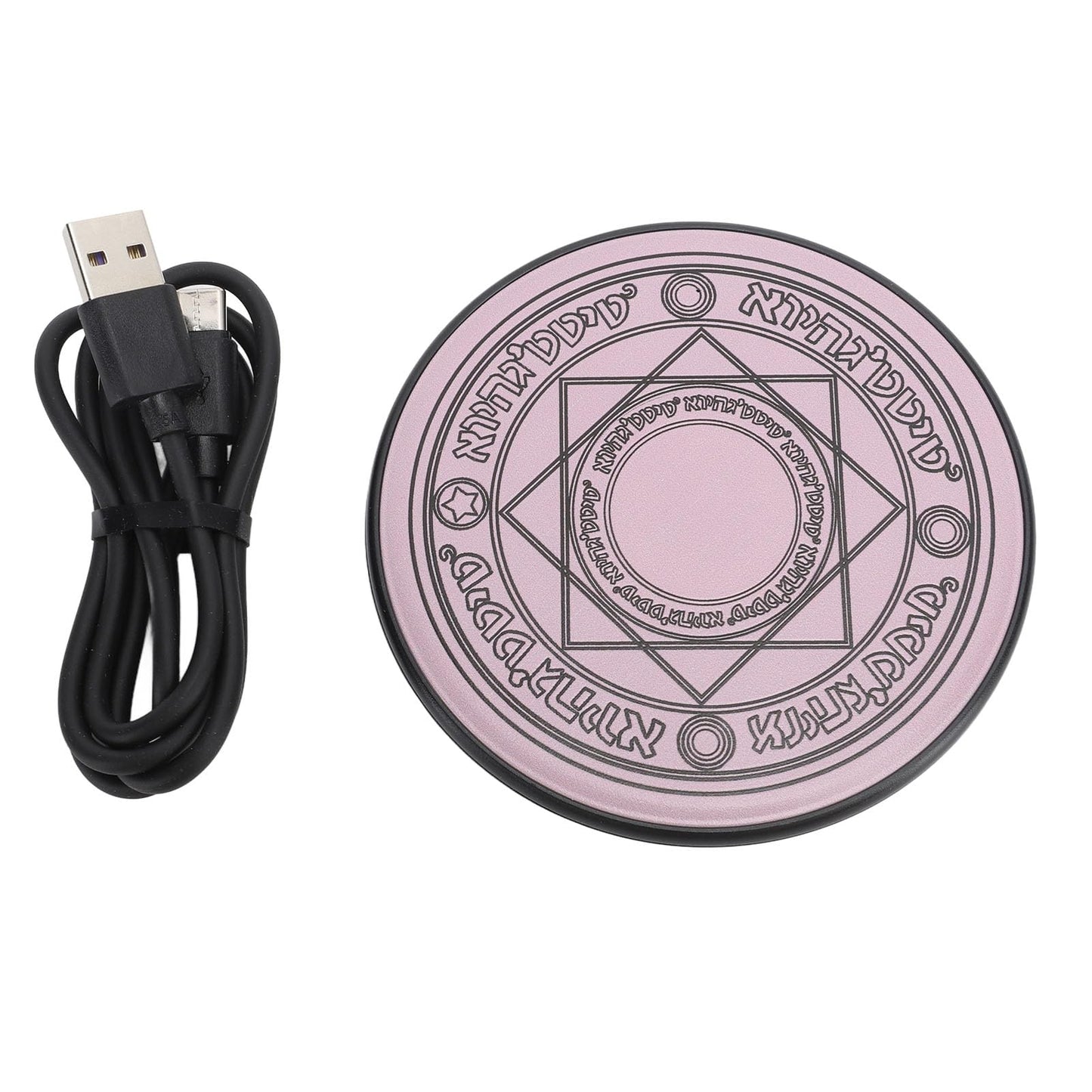 mlida Cargador Inalámbrico Magic Array de 20 W, Estilo Rápido de Escritorio USB Pat para Sakura, Rosa, Lindo, Transferencia Gótica para Cargadores Inalámbricos de Escritorio