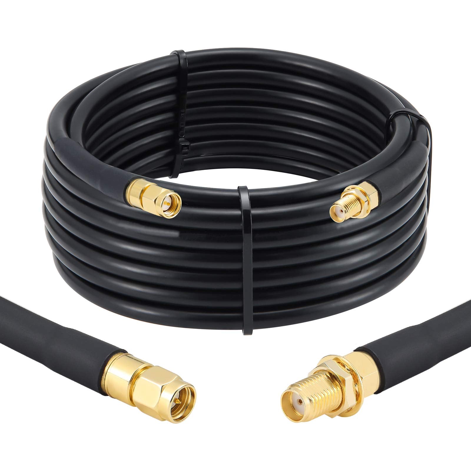 XRDS - Cable coaxial SMA macho a SMA hembra, 50 ohmios de baja pérdida KMR240 SMA conectores de cobre puro