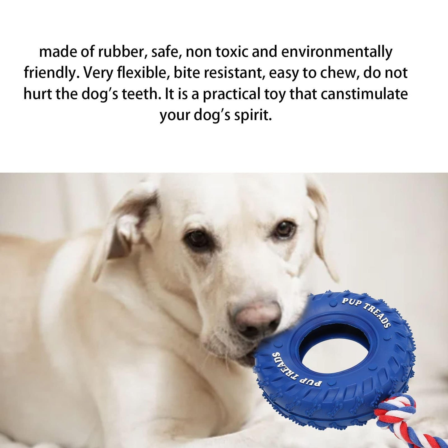 Juguetes para Perros para Masticadores Agresivos, Juguetes para Masticar Neumáticos para Perros con Cuerda, Juguetes para Masticar Cachorros De Goma para Juguetes Masticables para Perro(Blue)