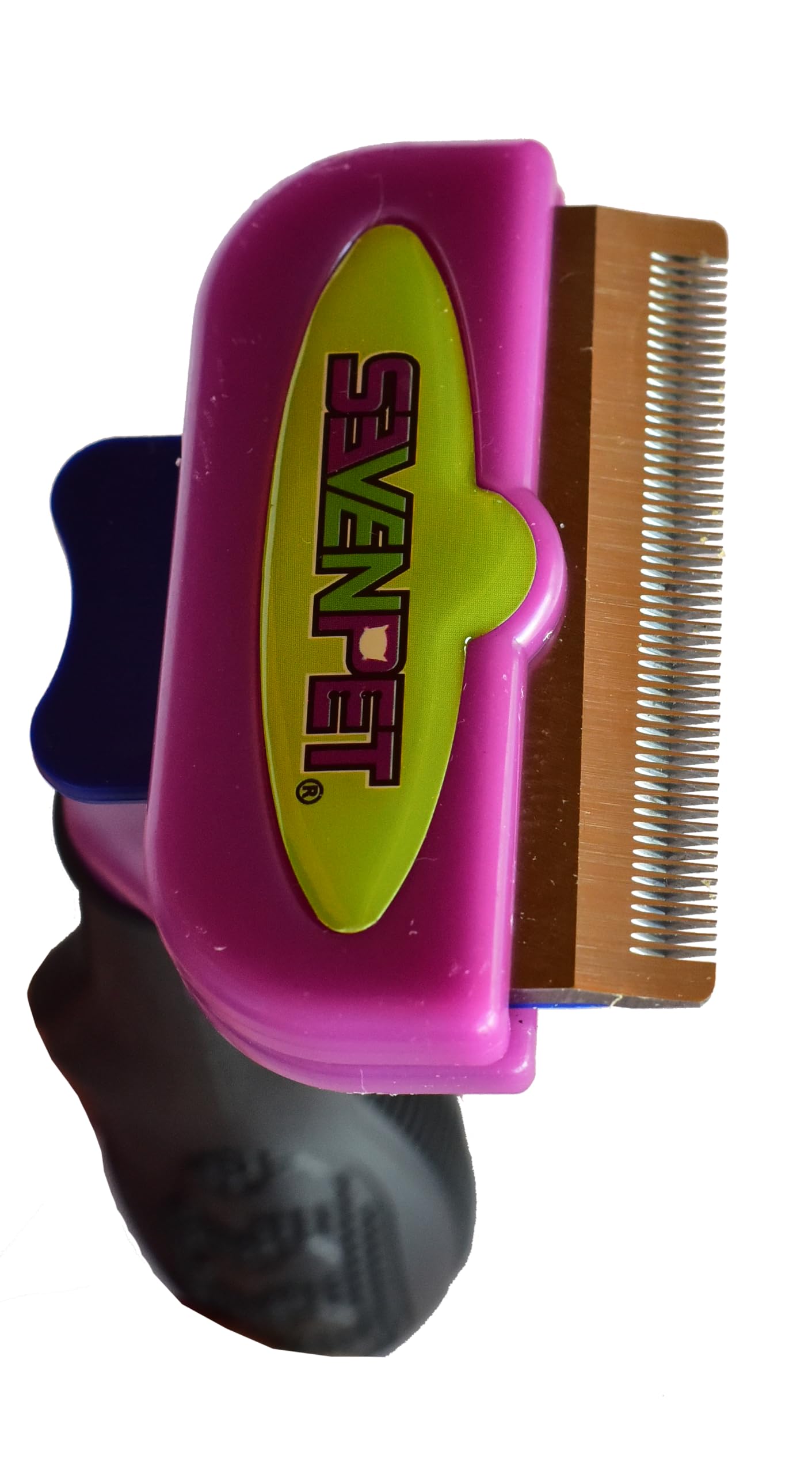 Deslanador SEVENPET Negro con Navaja Horizontal Ergonómico para Mascotas