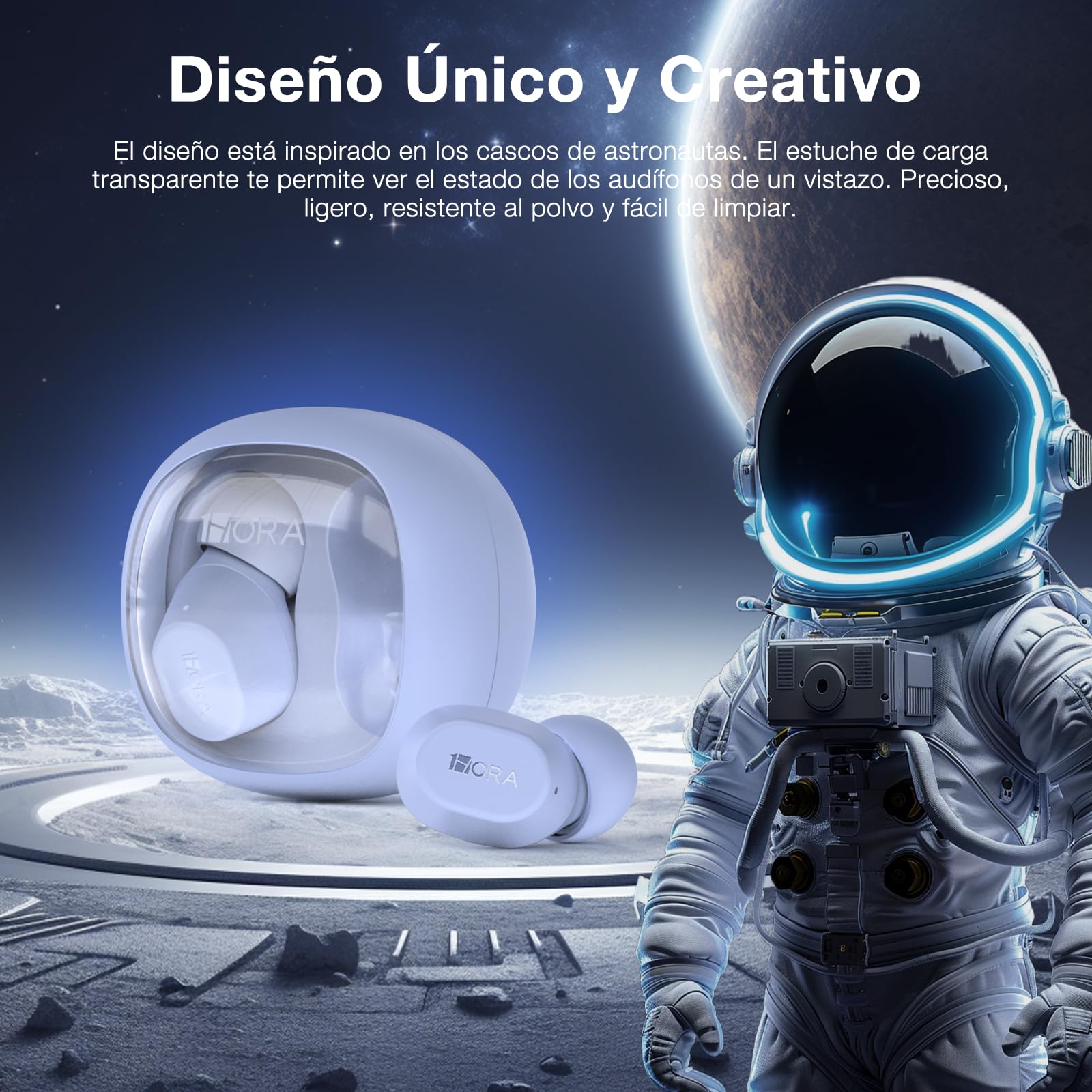 Audífonos In-Ear Inalámbricos Bluetooth 5.3 Azul Pastel para Escuchar Música y Responder Llamadas