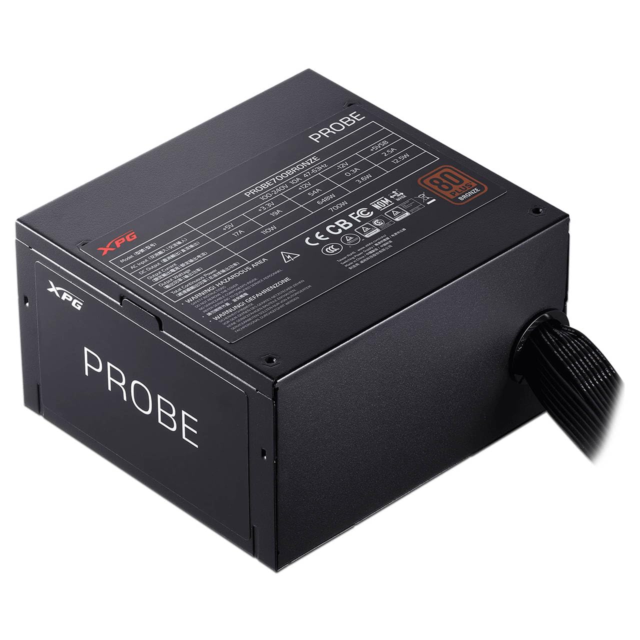 XPG Fuente de Poder Probe de 600W, ATX, 80 Plus Bronze, Color Negro