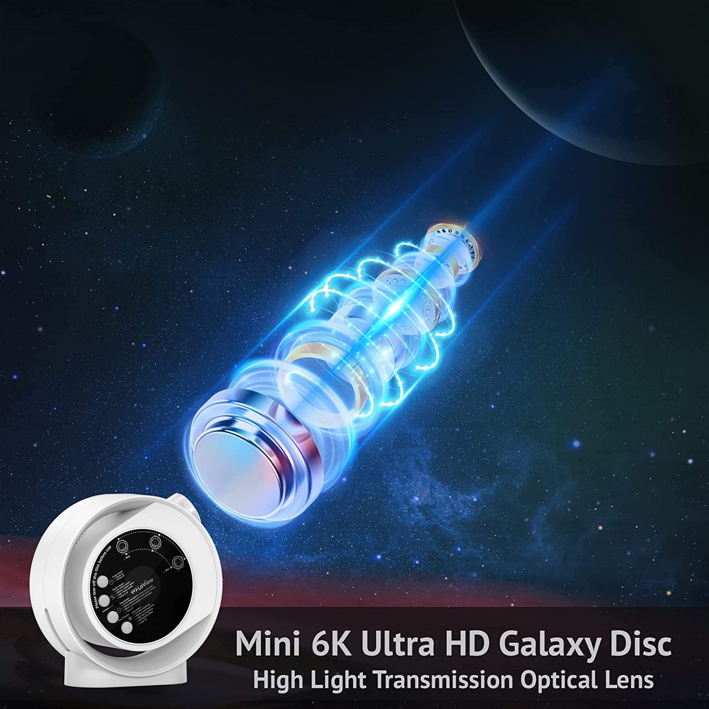 LaView Home Planetarium - Proyector de estrella ultra transparente con área de proyección de 130 pies cuadrados, temporizador de apagado automático, control remoto, luz nocturna para decoración de
