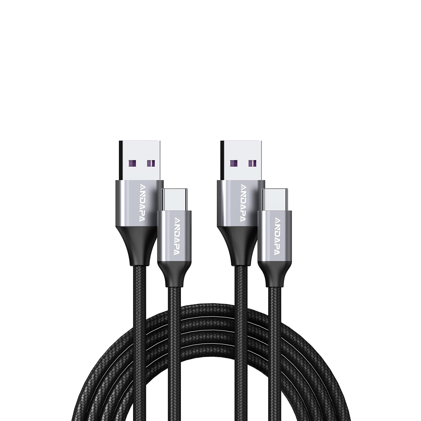 Cable USB C ANDAPA Negro Carga Rápida Compatible con Galaxy, Xiaomi, GoPro, OnePlus, Huawei y LG