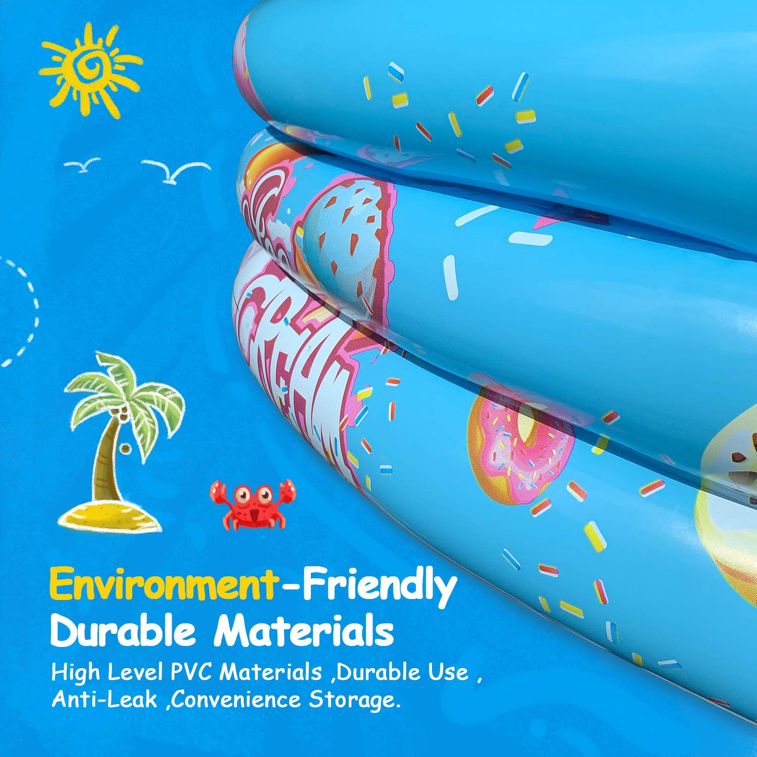 Bestrip Piscina Inflable Alberca Infantil Piscina de Agua para Niños, Material plástico Ideal para bebés y niños y niñas pequeños para Fiesta acuática segura de verano Tamaño 110 x 30 cm