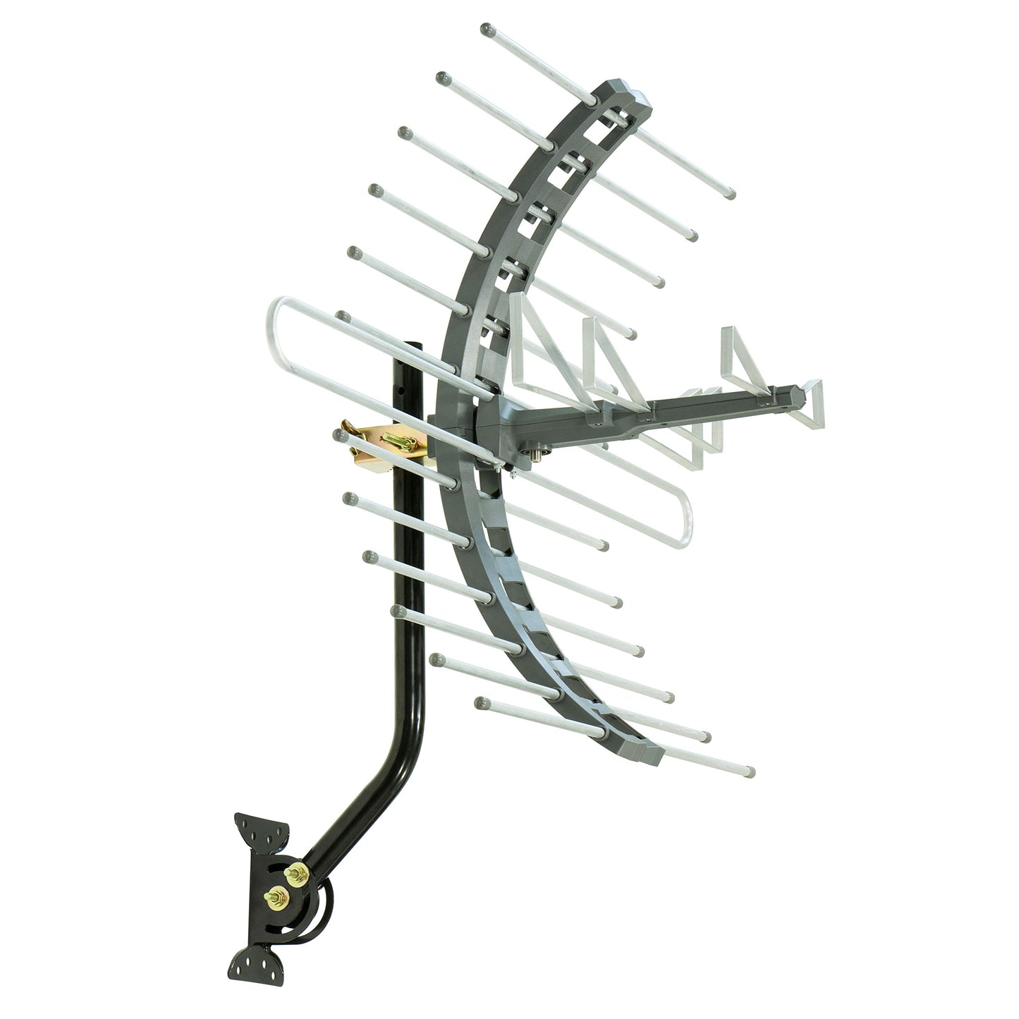GE Antena de TV para Exteriores, Largo Alcance, Resistente a la Interperie, Compatible con 4K, 1080p, UHF, VHF, Antena Digital HDTV, Montaje Tipo J para Variedad de Montajes, Multiples TVs, 29884