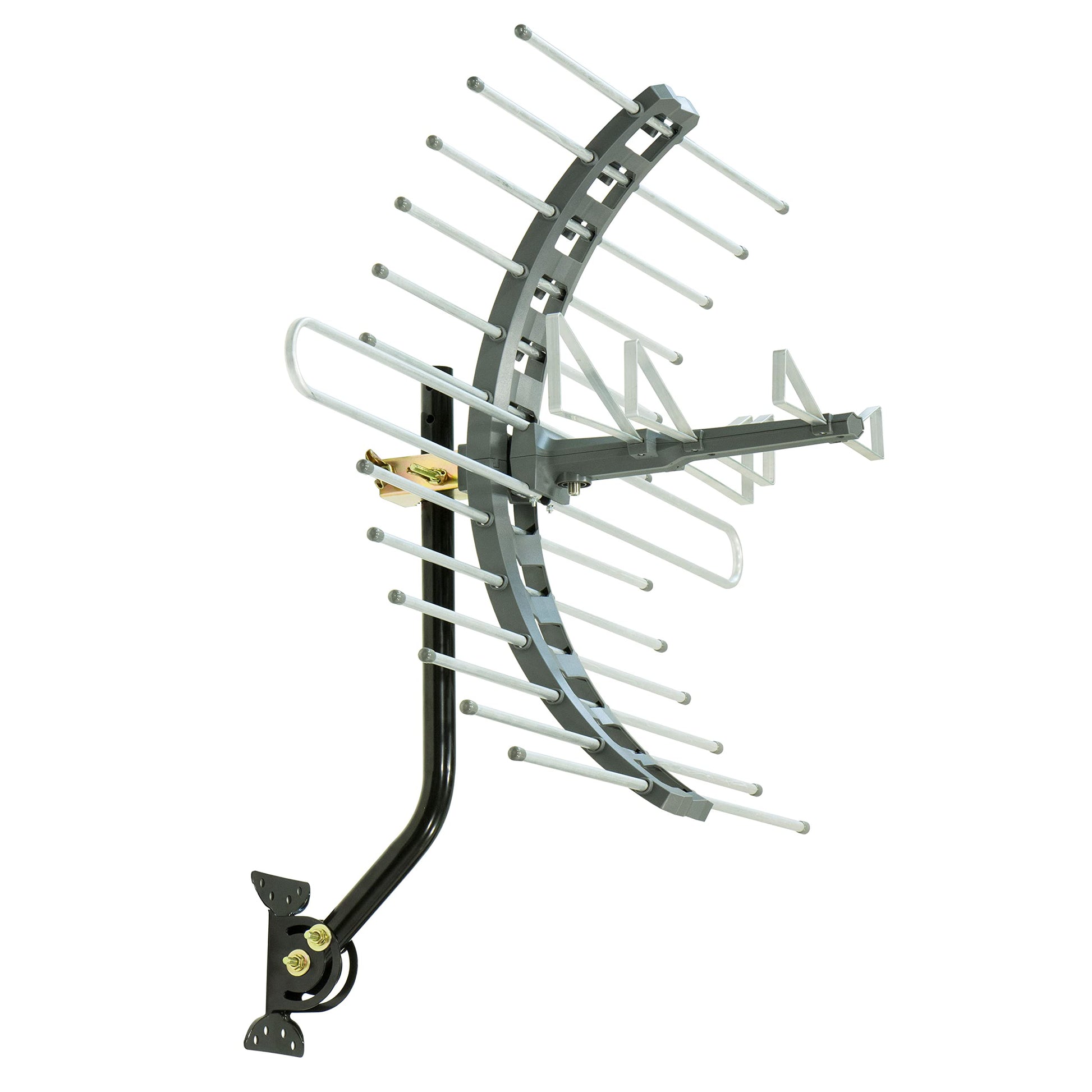 GE Antena de TV para Exteriores, Largo Alcance, Resistente a la Interperie, Compatible con 4K, 1080p, UHF, VHF, Antena Digital HDTV, Montaje Tipo J para Variedad de Montajes, Multiples TVs, 29884
