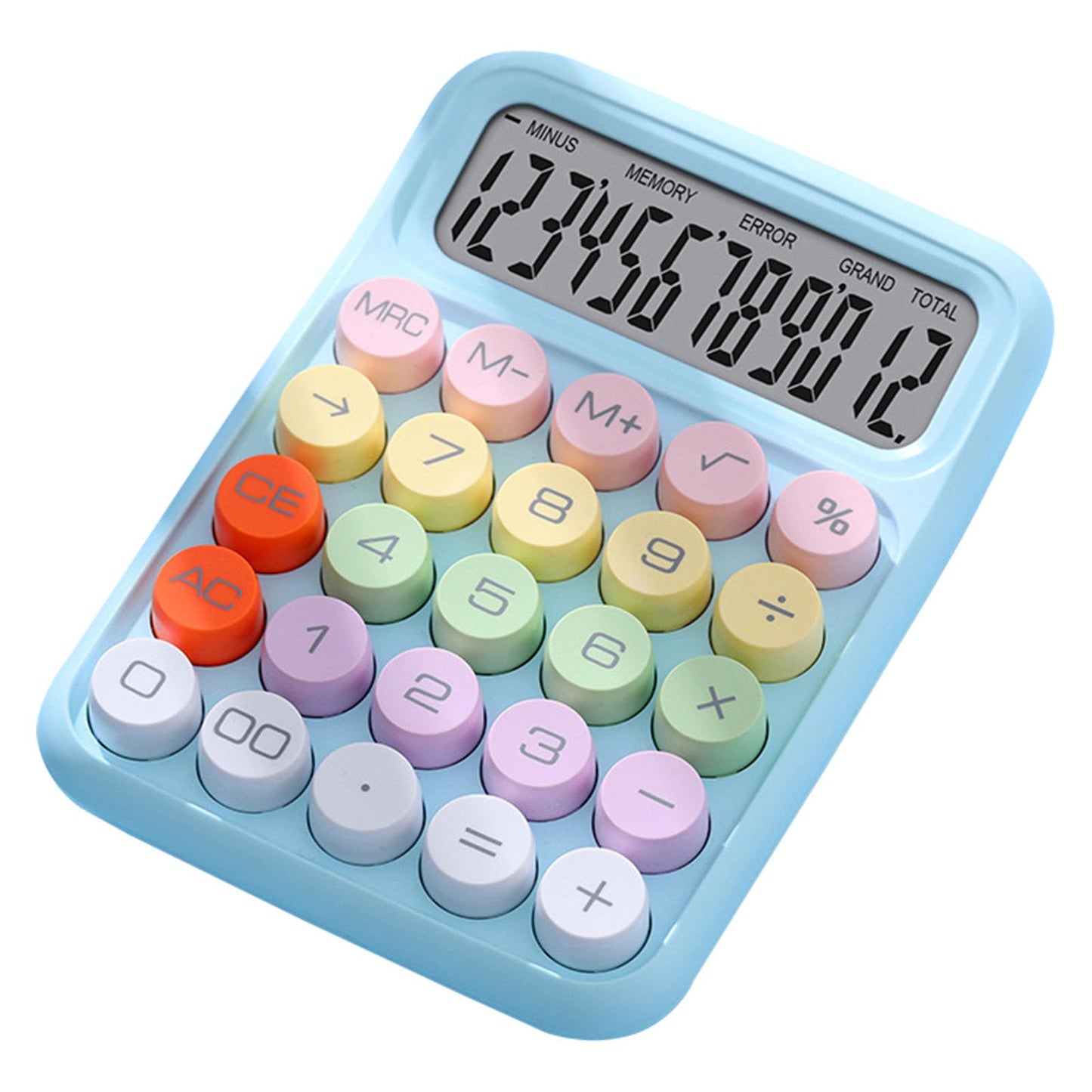Calculadora Electrónica de Colores, Calculadora a Prueba de Salpicaduras, Conveniente para Uso Escolar y Doméstico (Cielo Azul)