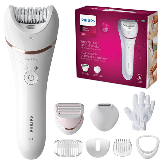 Philips Epilator Series 8000 Depiladora en húmedo y seco, Bre720/14, 1 unidad