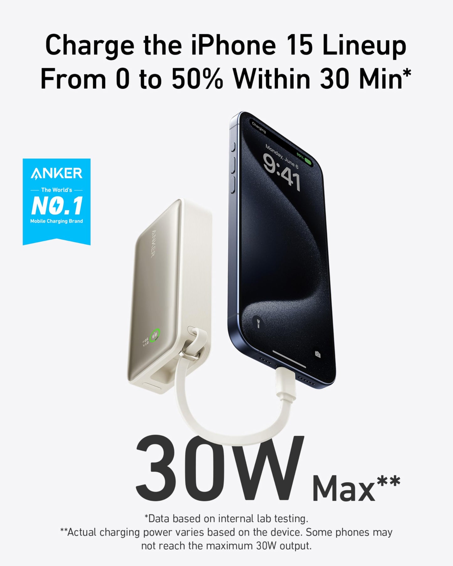 Cargador Portátil Anker Negro Power IQ 3.0 con 30 W y 10000 mAh