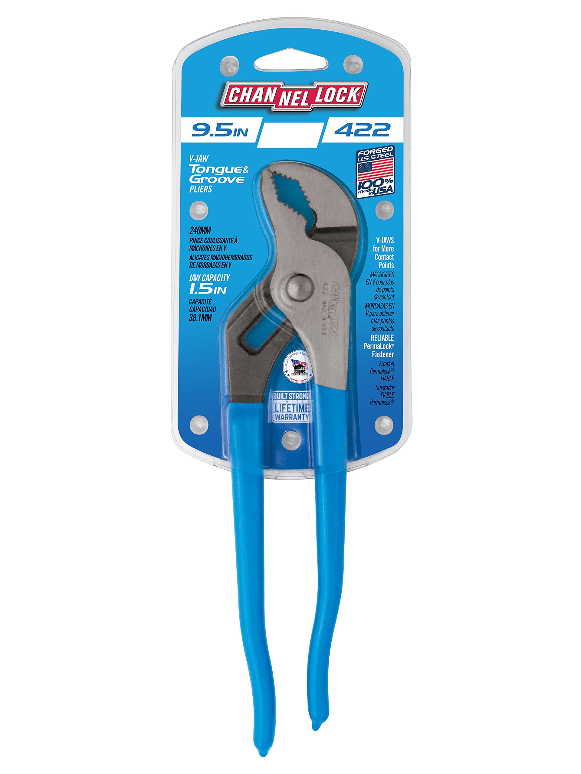Channellock 422 Pinza de Extensión Mordaza En "V" de 9 1/2"