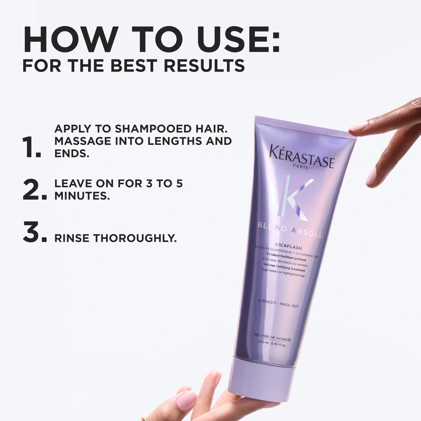 KÉRASTASE Cicaflash | Acondicionador para cabello rubio dañado o sensibilizado, repara e hidrata intensivamente el cabello | Con Ácido hialurónico Y Flor de Edelweiss | 250ml