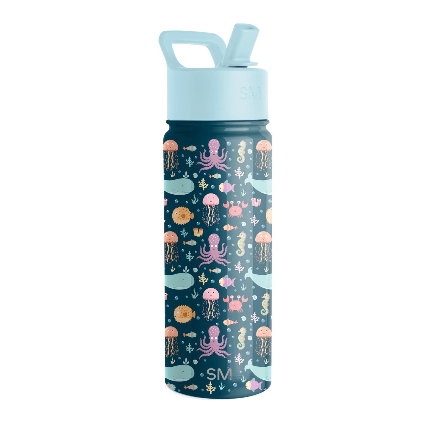 Botella de Agua Simple Modern Under the Sea Acero Inoxidable Aislada para Niños y Niñas