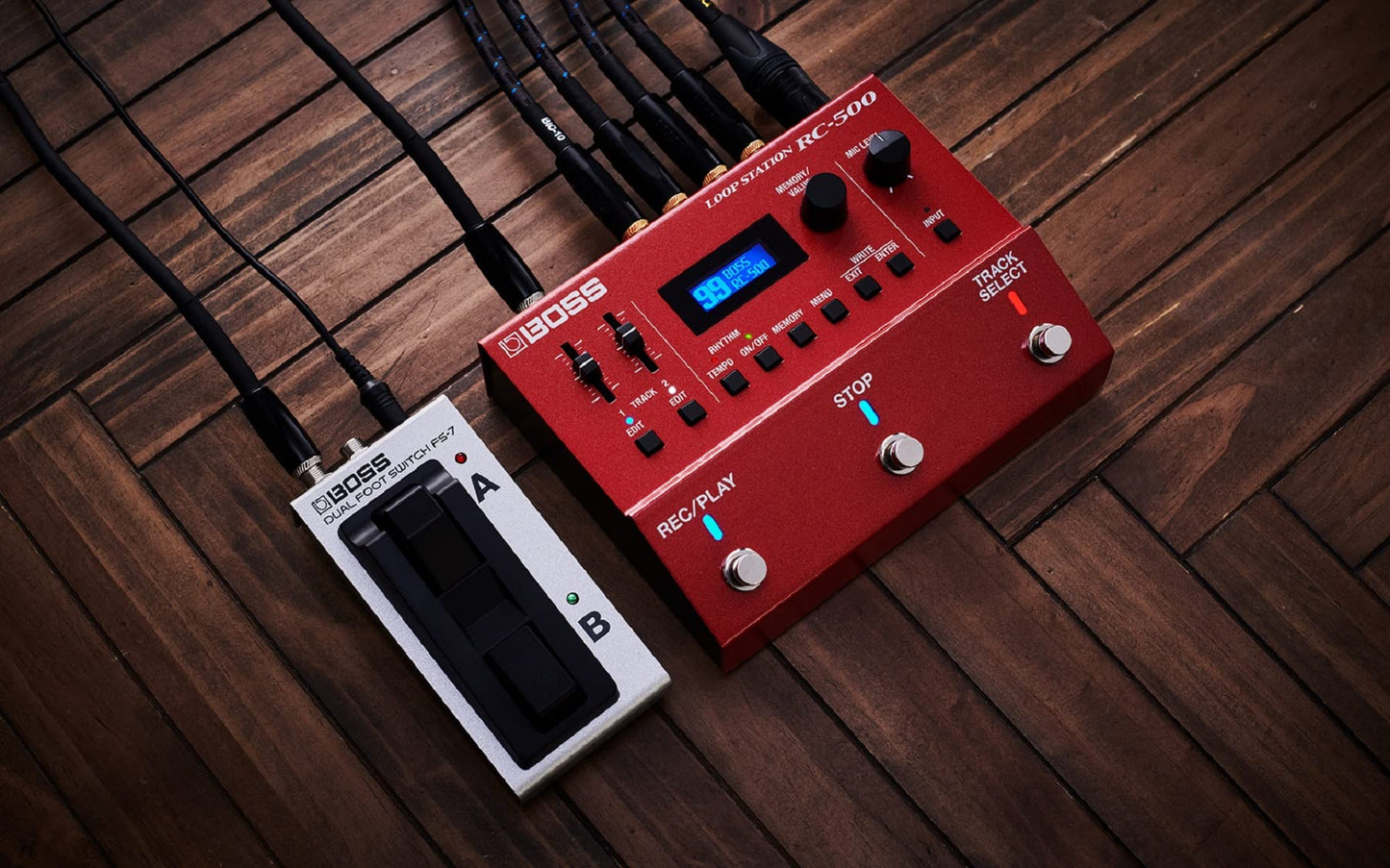 BOSS RC-500 - Estación de bucle, potencia de doble pista con calidad de audio de 32 bits, 13 horas de tiempo de grabación y retroiluminación multicolor