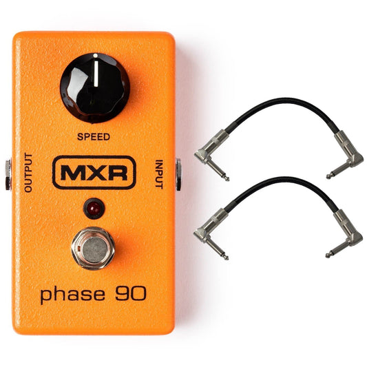 Dunlop MXR M101 Phase 90 Phaser Effects Pedal Bundle con cables de conexión de 6 pulgadas