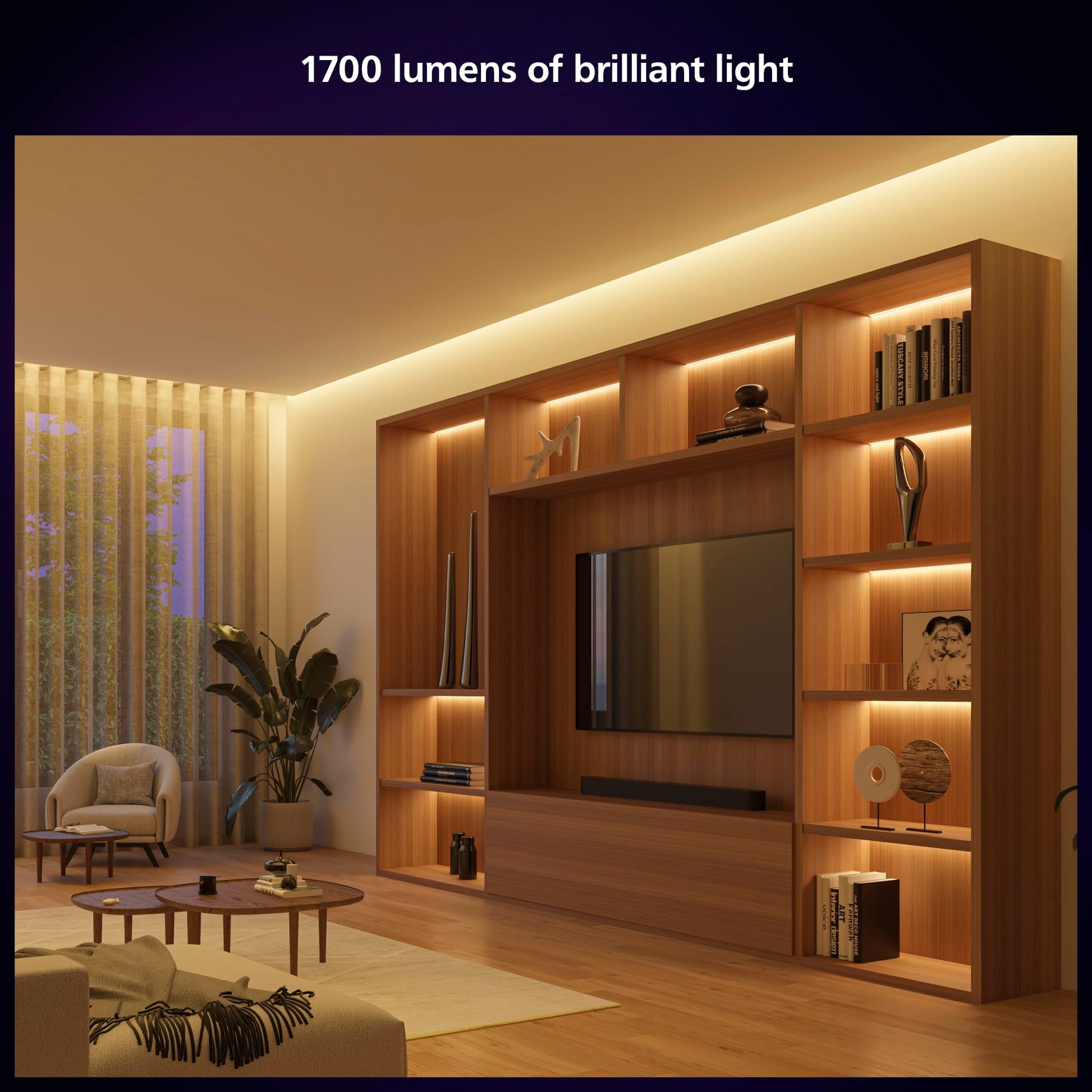 Extensión de Tira de Luz Inteligente Philips Hue Multicolor Versión 4 Compatible con Alexa para Interiores 1M