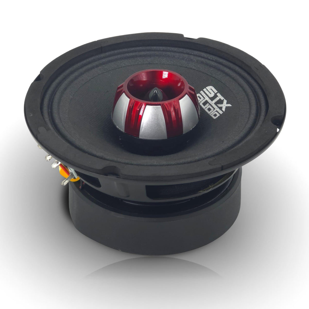 Altavoz de Rango Medio STX Audio Negro con Cono de Papel de 6.5 Pulgadas para Coche