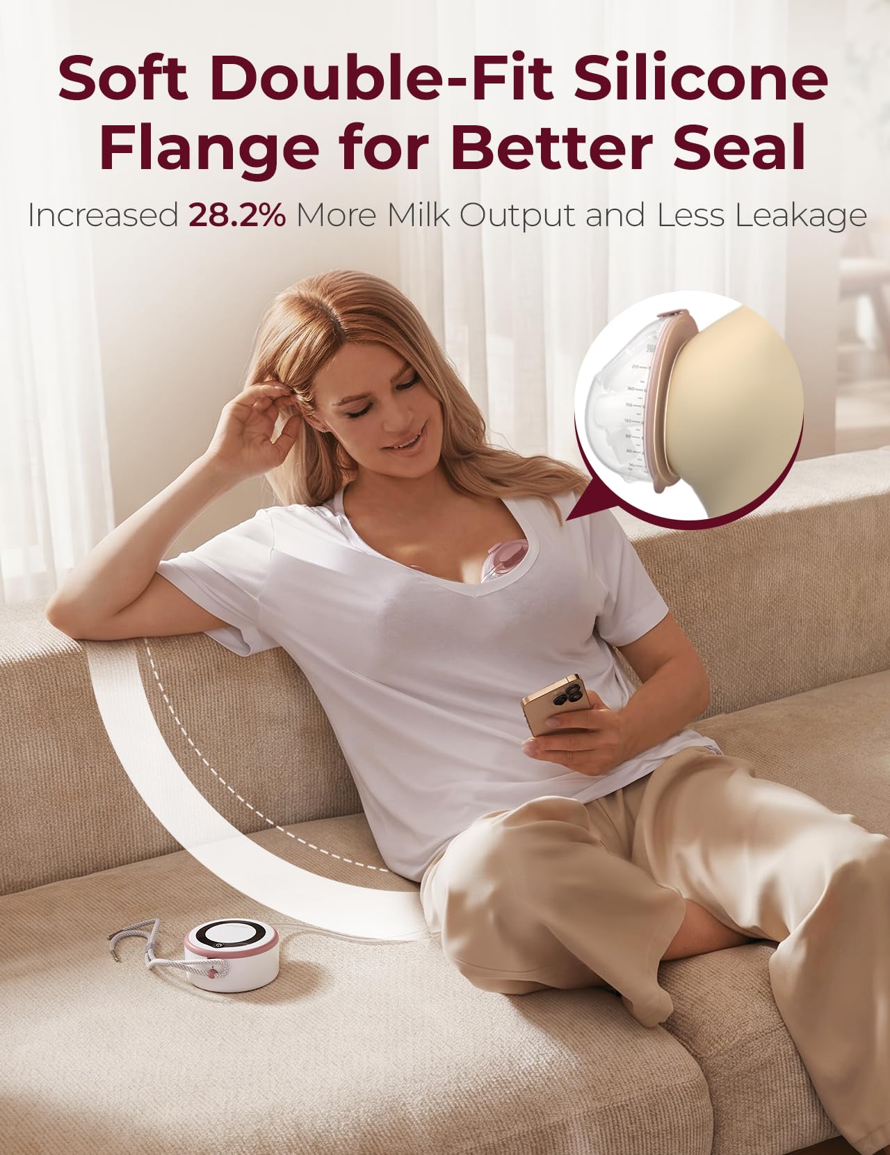 Momcozy Extractor de Leche Eléctrico Portátil | V1 PRO, Sacaleches Wearable, 3 Modos y 15 Niveles, Brida Doble Antifugas, Rojo Acogedor