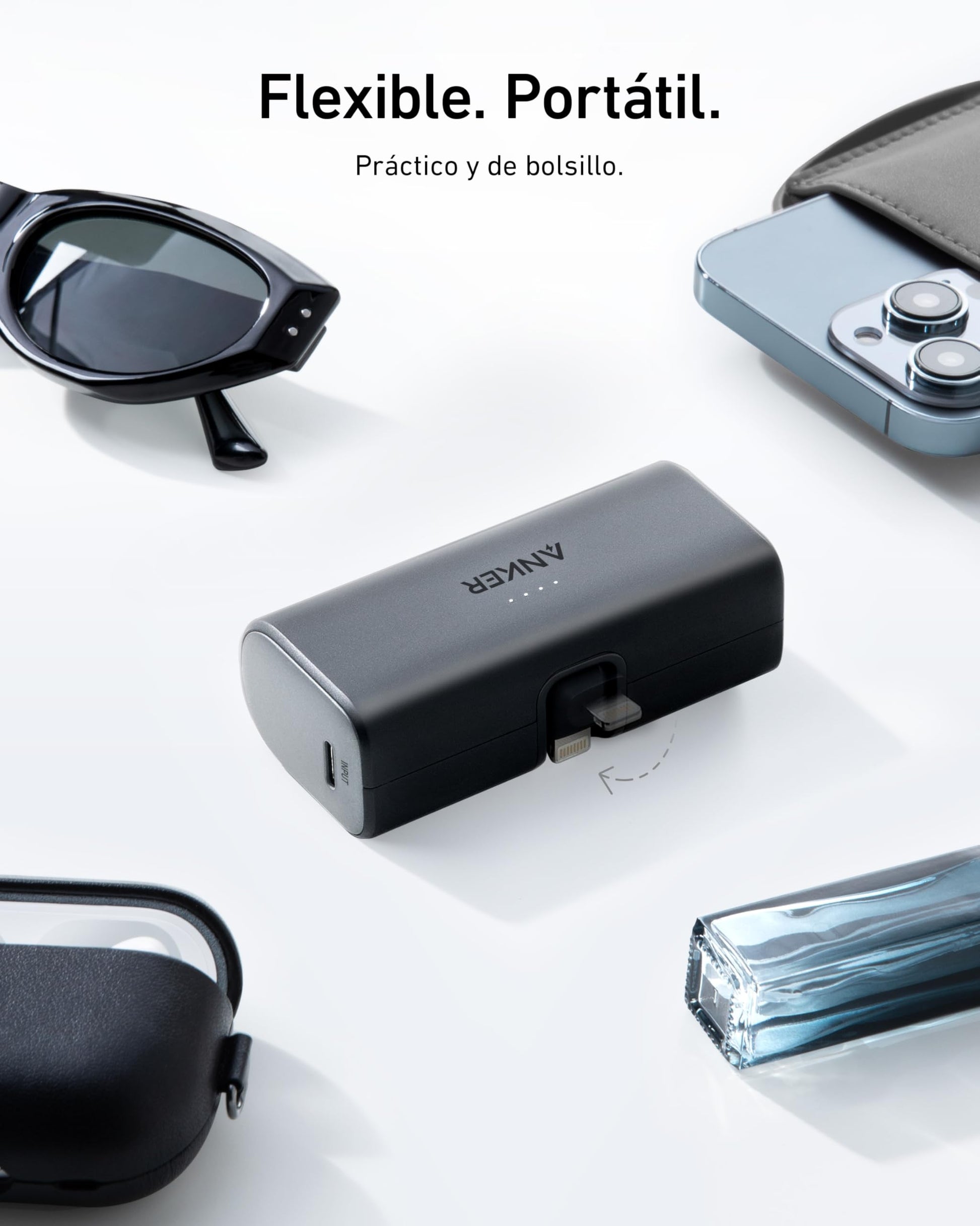 Power Bank Anker Nano 5000 mAh con Lightning Plegable para iPhone 14/13/12 Pro/MAX