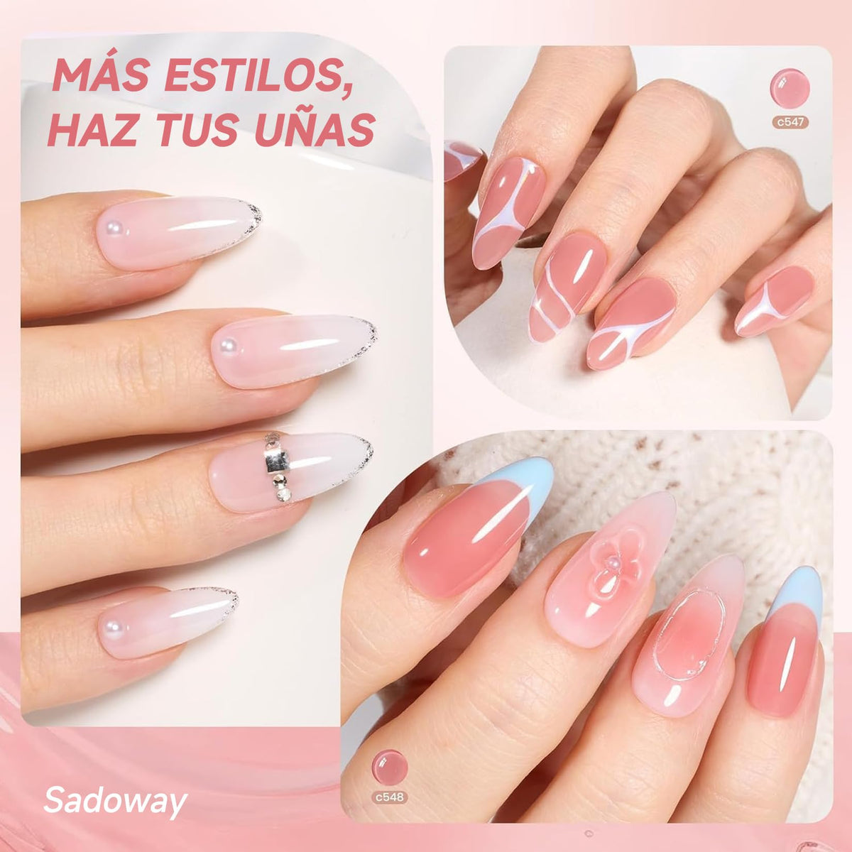 SADOWAY Esmalte en Gel Kit: 6 Colores Set de Esmalte de Gel NudeTonos Piel para un Acabado Natural Fórmula Segura sin Tóxicos Regalo para Mujer
