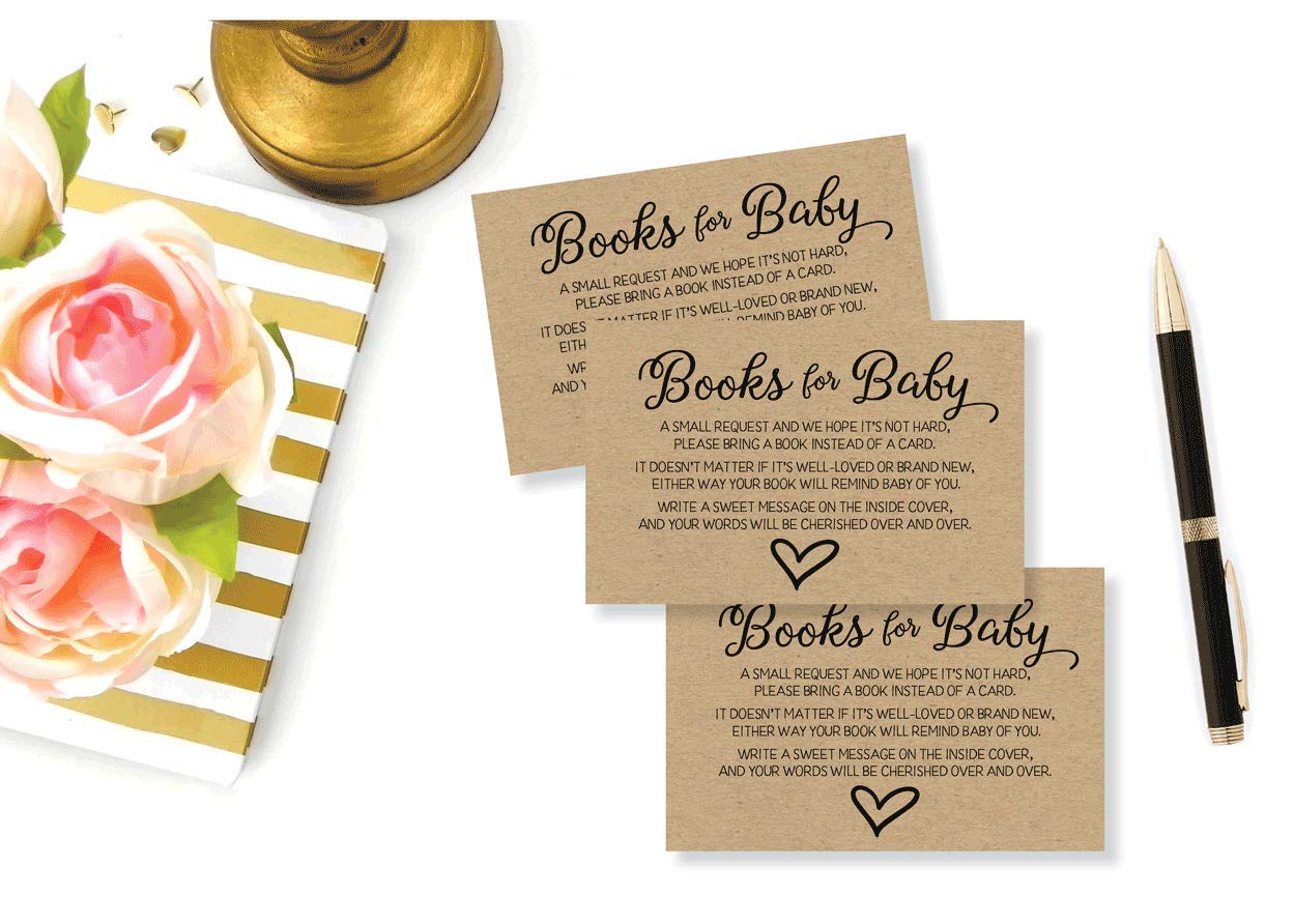 50 tarjetas de solicitud de papel kraft neutro de género para baby shower (50 tarjetas)