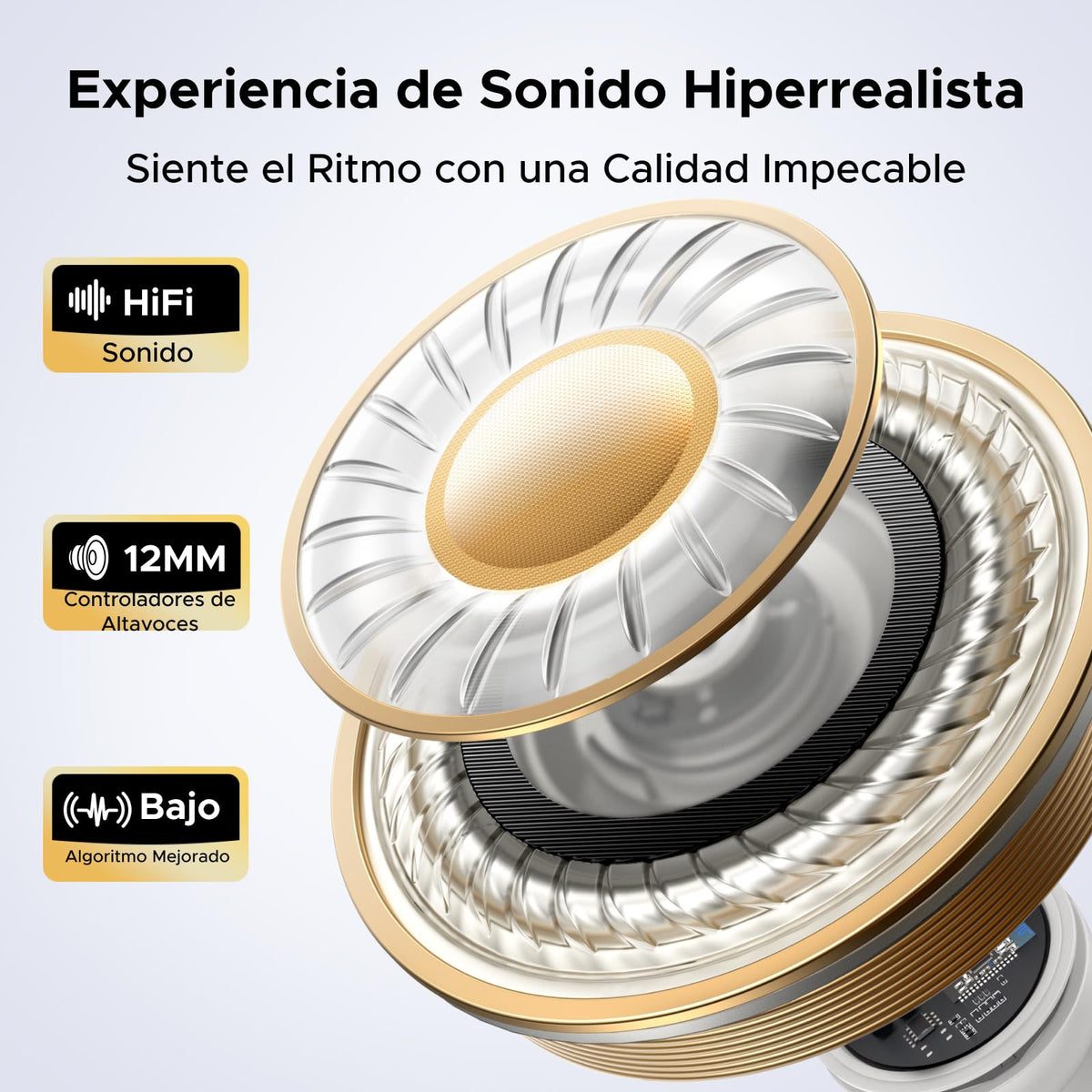 Audífonos Inalámbricos UGREEN Blanco con 4 Micrófonos y Control por App